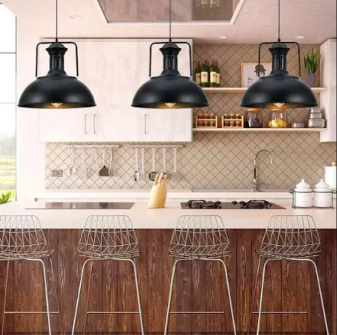 Lampara Colgante E27 Vintage Negra Industrial SEC-4