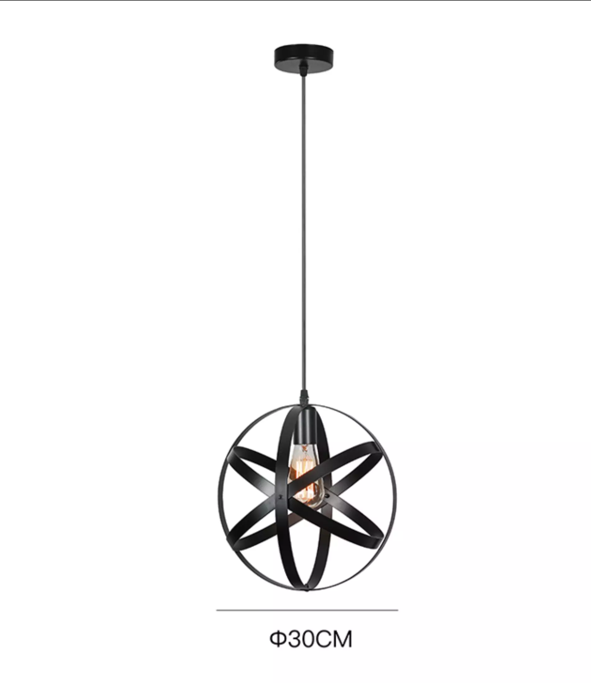 Lampara Colgante E27 Vintage estilo Esfera Orbital-2