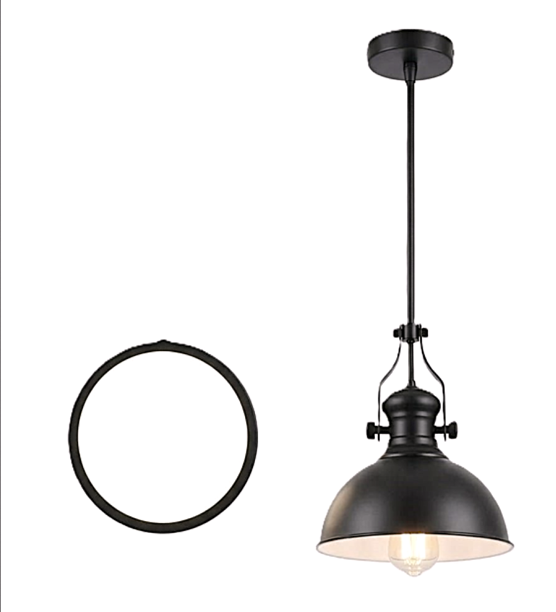 Lampara Colgante Industrial E 27 con pantalla Difusora-2