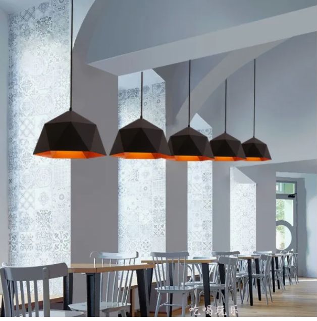 LAMPARA METALICA HEXAGONAL COLGANTE PORTA E27-2