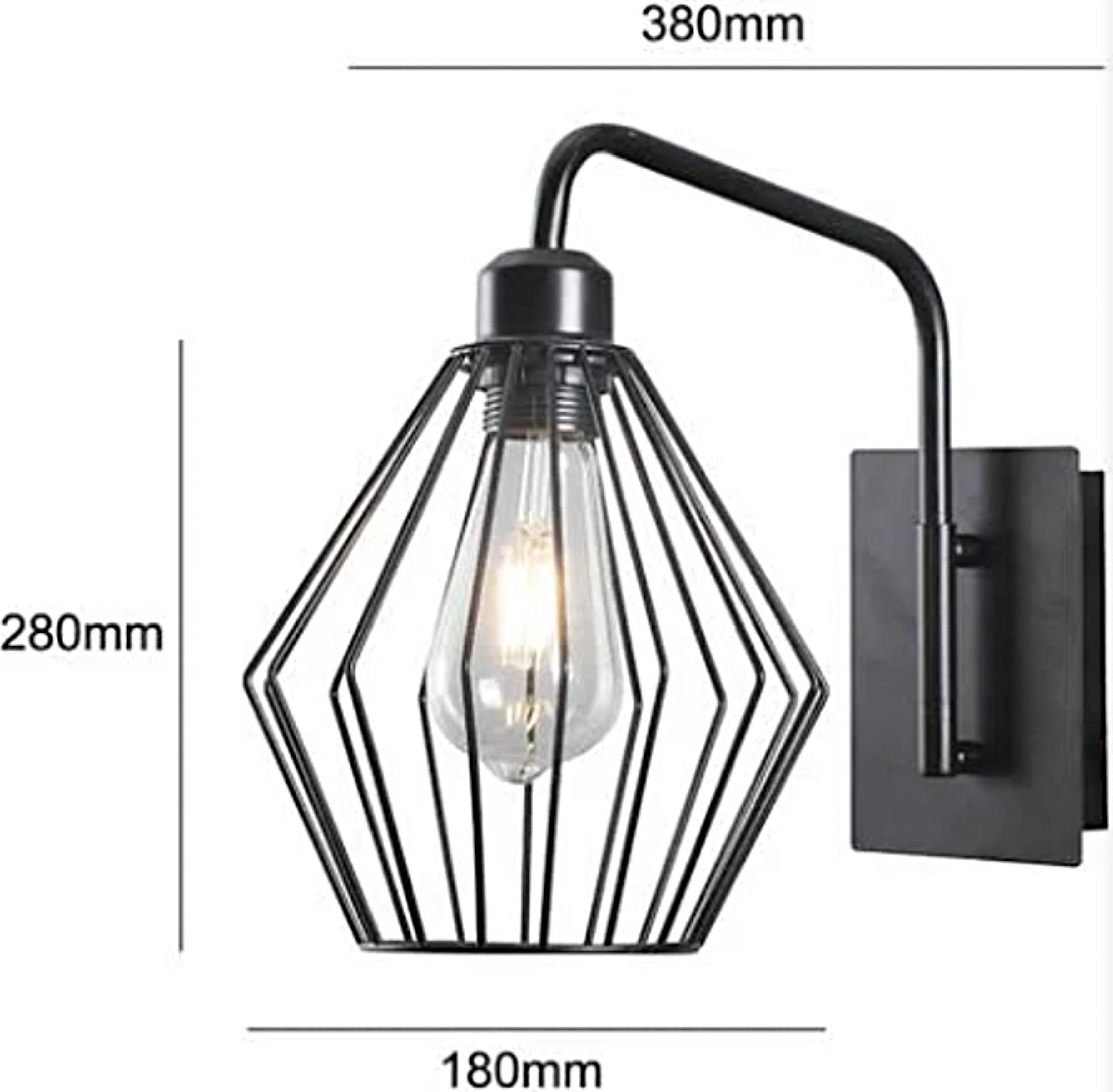 Aplique Porta E27 1 Estilo Hierro-2