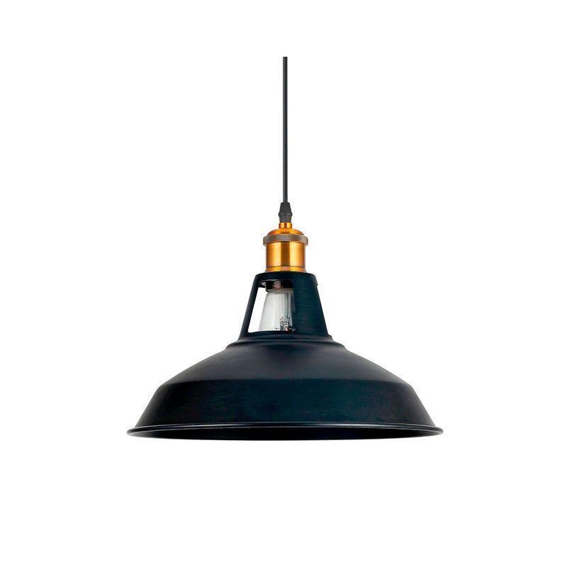 L mpara Colgante E27 Vintage Negra Industrial SEC-0
