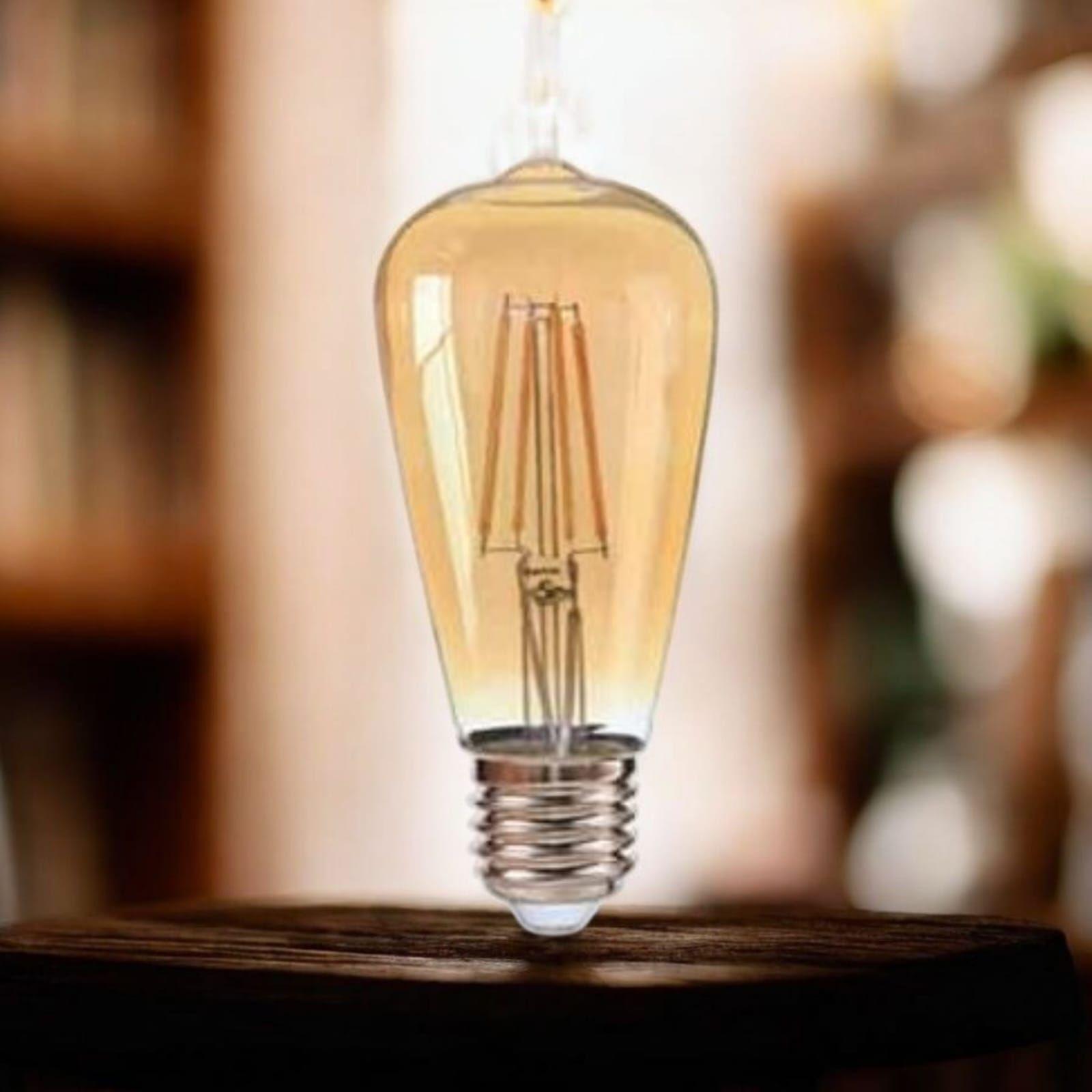 Pack 2 Ampolleta Led St64 Vintage E27 4w 2700k-2