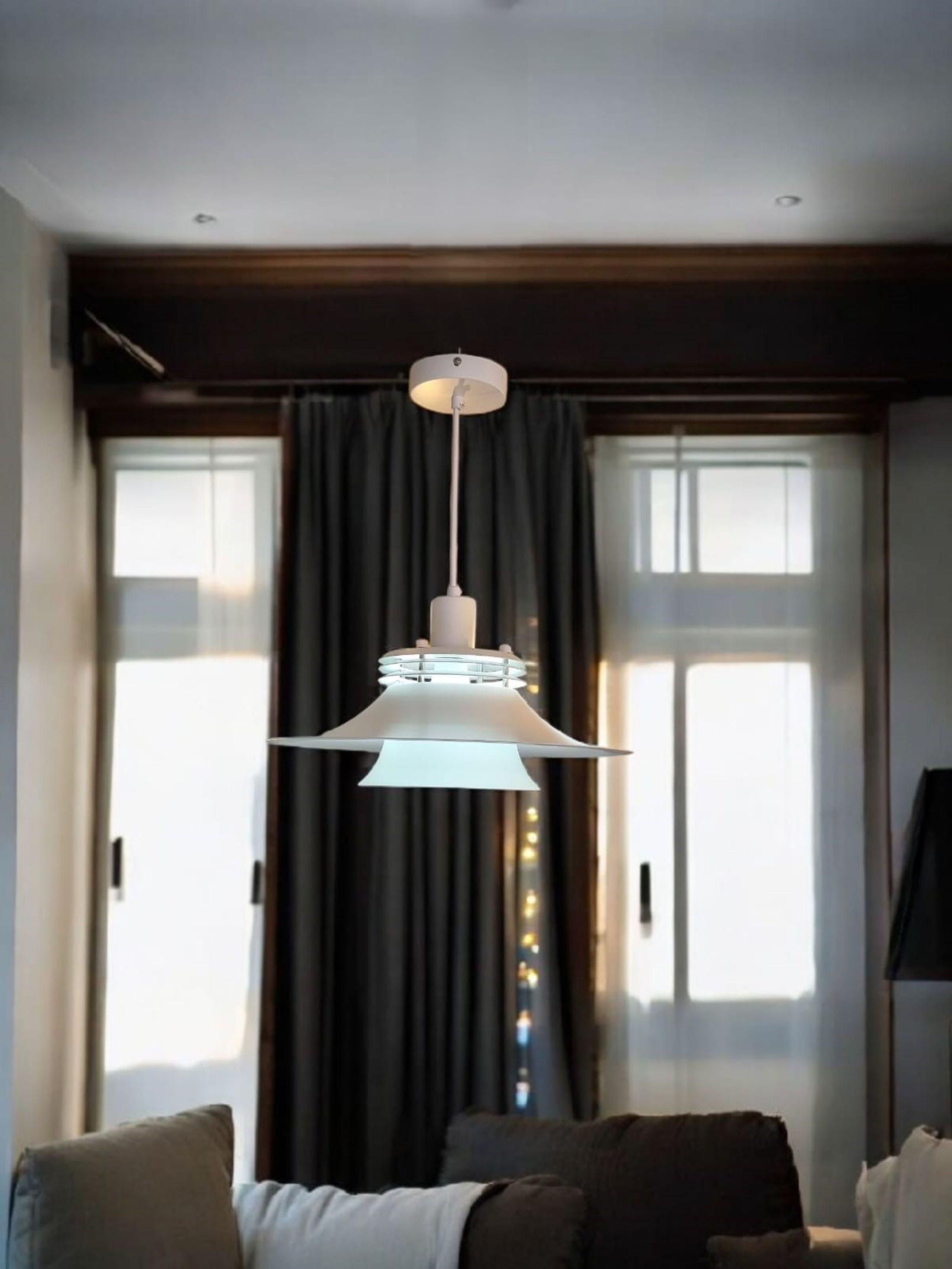 Lámpara Colgante E27  Blanca Vintage-3