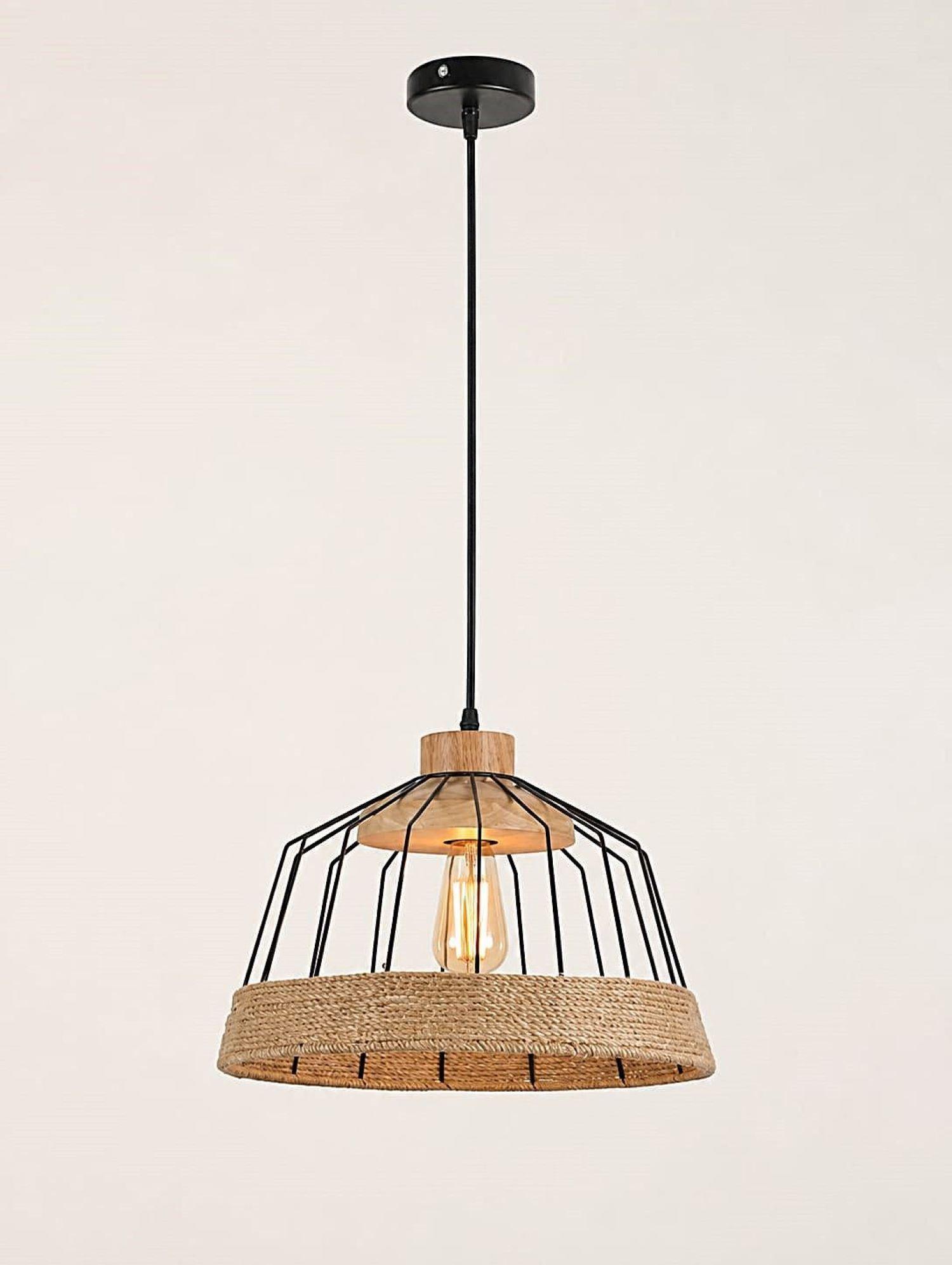 LAMPARA ESTILO BOHO CHIC EN METAL Y CUERDA NATURAL-0