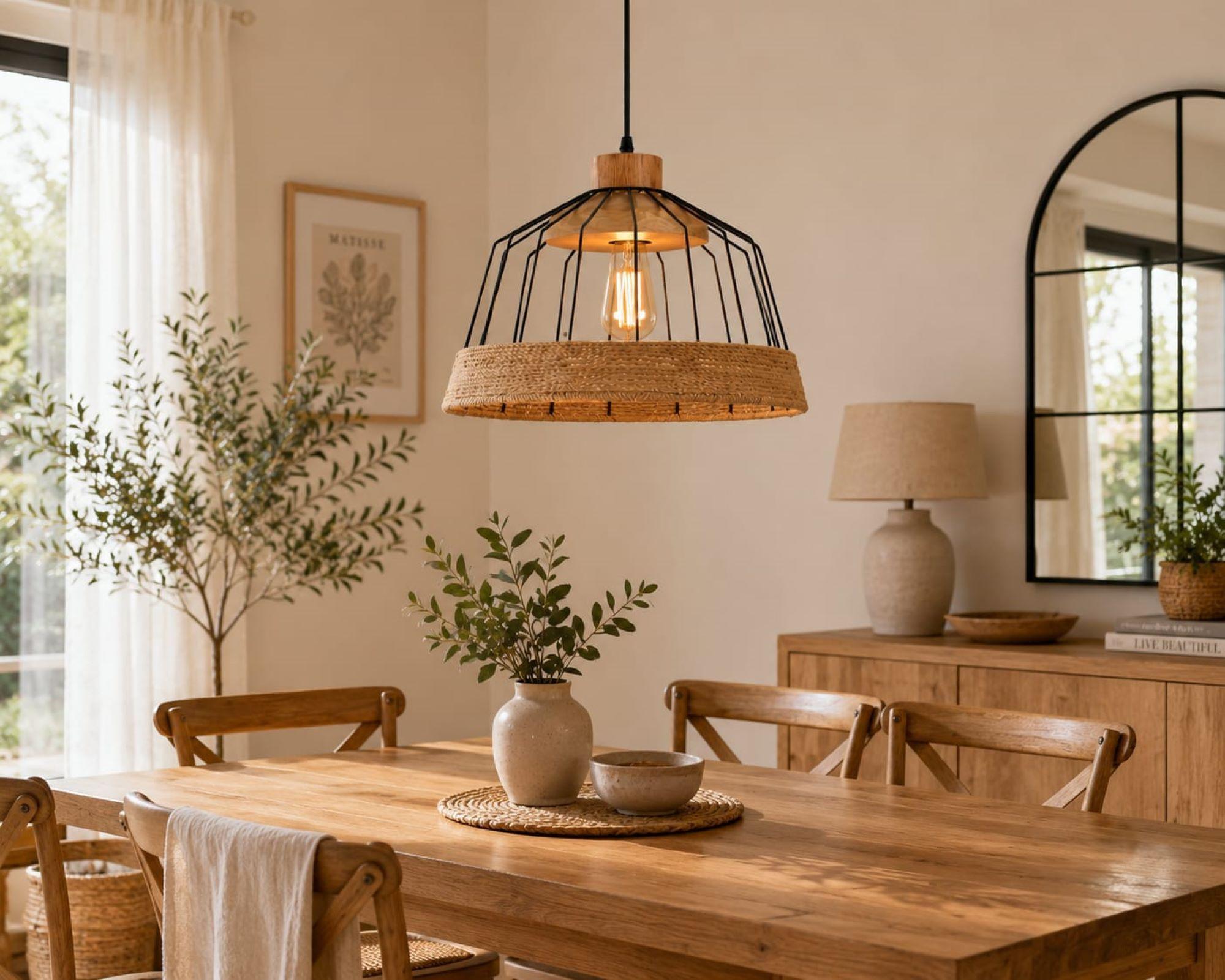 LAMPARA ESTILO BOHO CHIC EN METAL Y CUERDA NATURAL-3