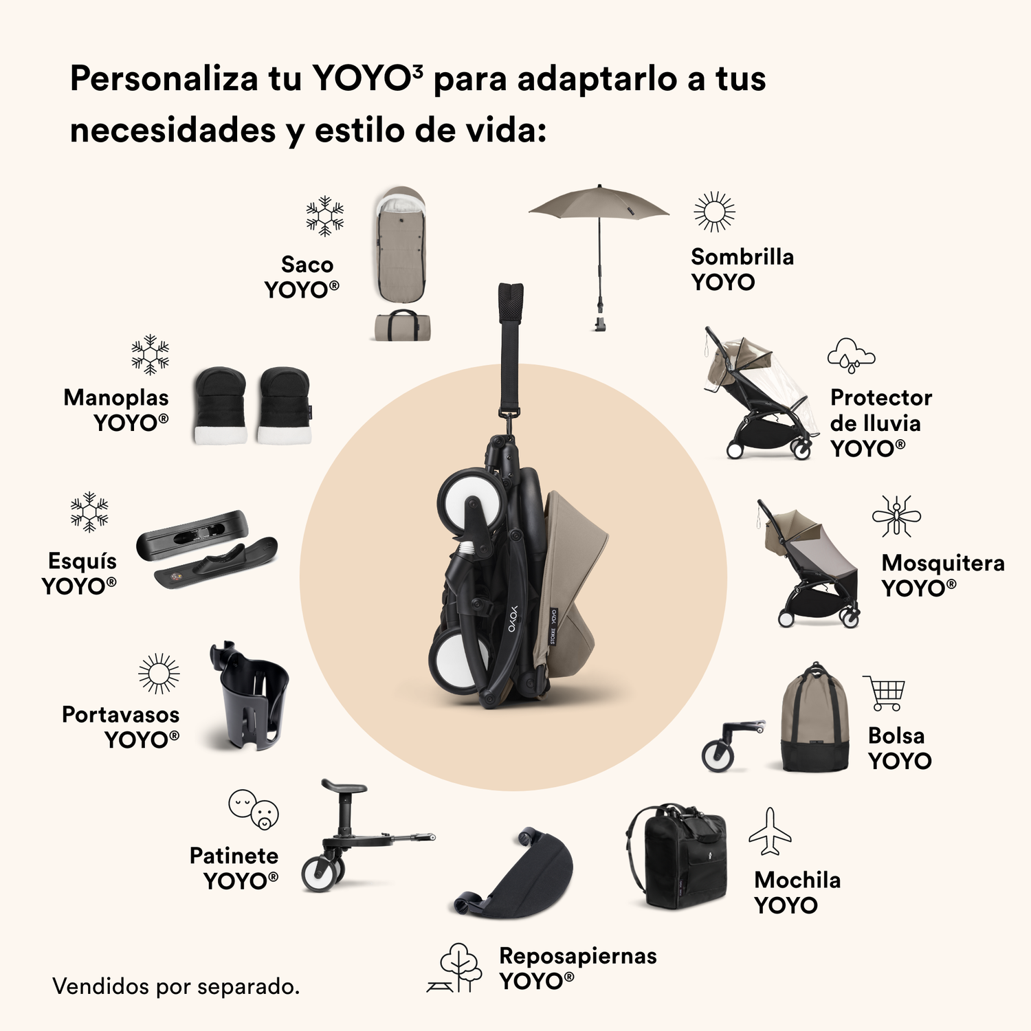 Sombrilla YOYO - Taupe | YOYO by Stokke-5