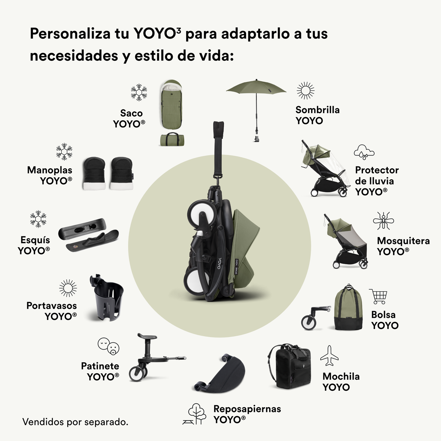 Sombrilla YOYO - Olive | YOYO by Stokke-5