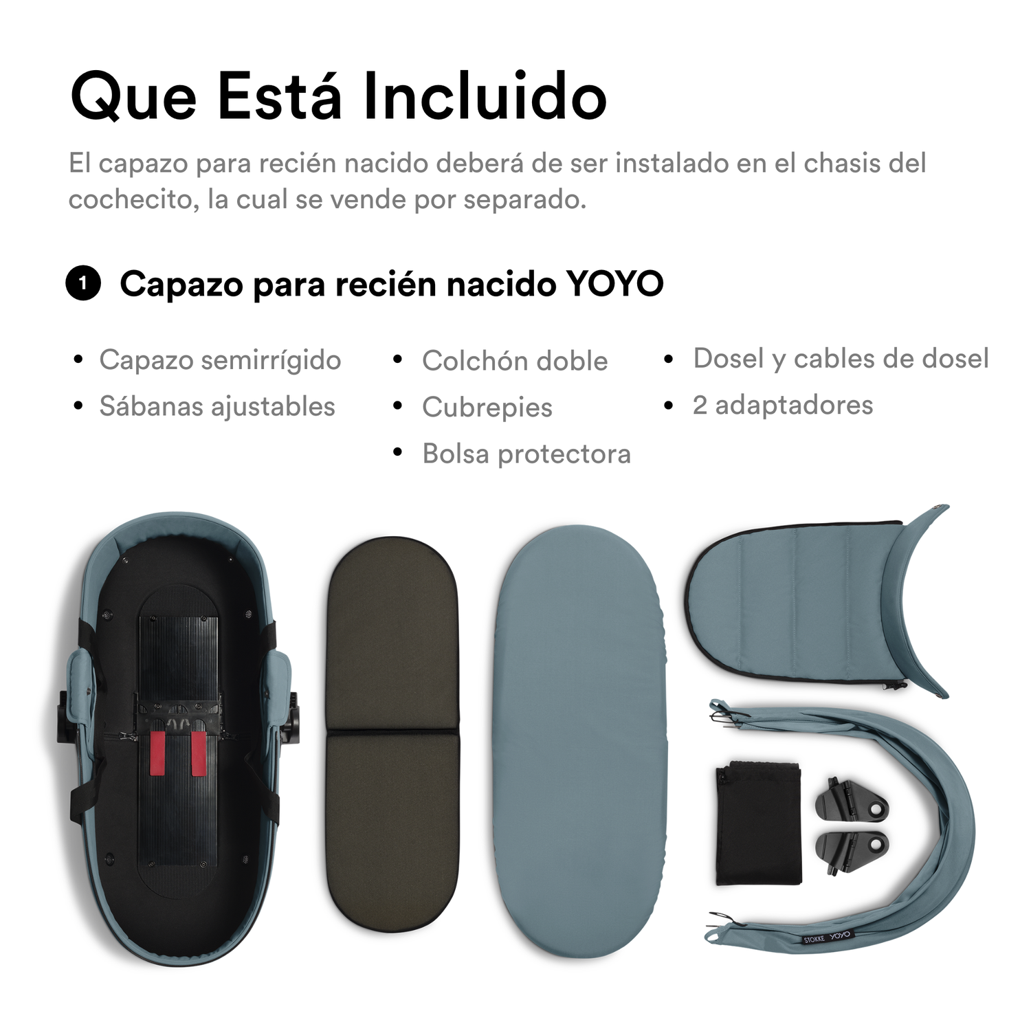 Moisés de Coche Ultracompacto Stokke® YOYO³ - Aqua | YOYO by Stokke-4