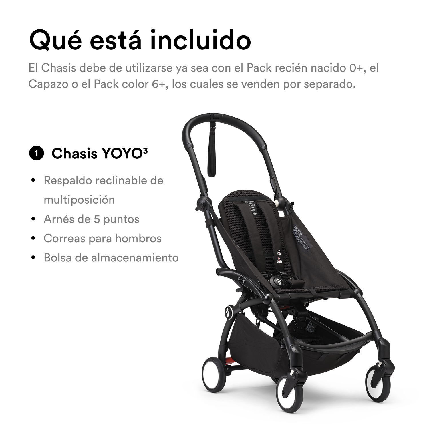 Chasis de Coche Ultracompacto Stokke® YOYO³ - Negroᵘˢ | YOYO by Stokke-4