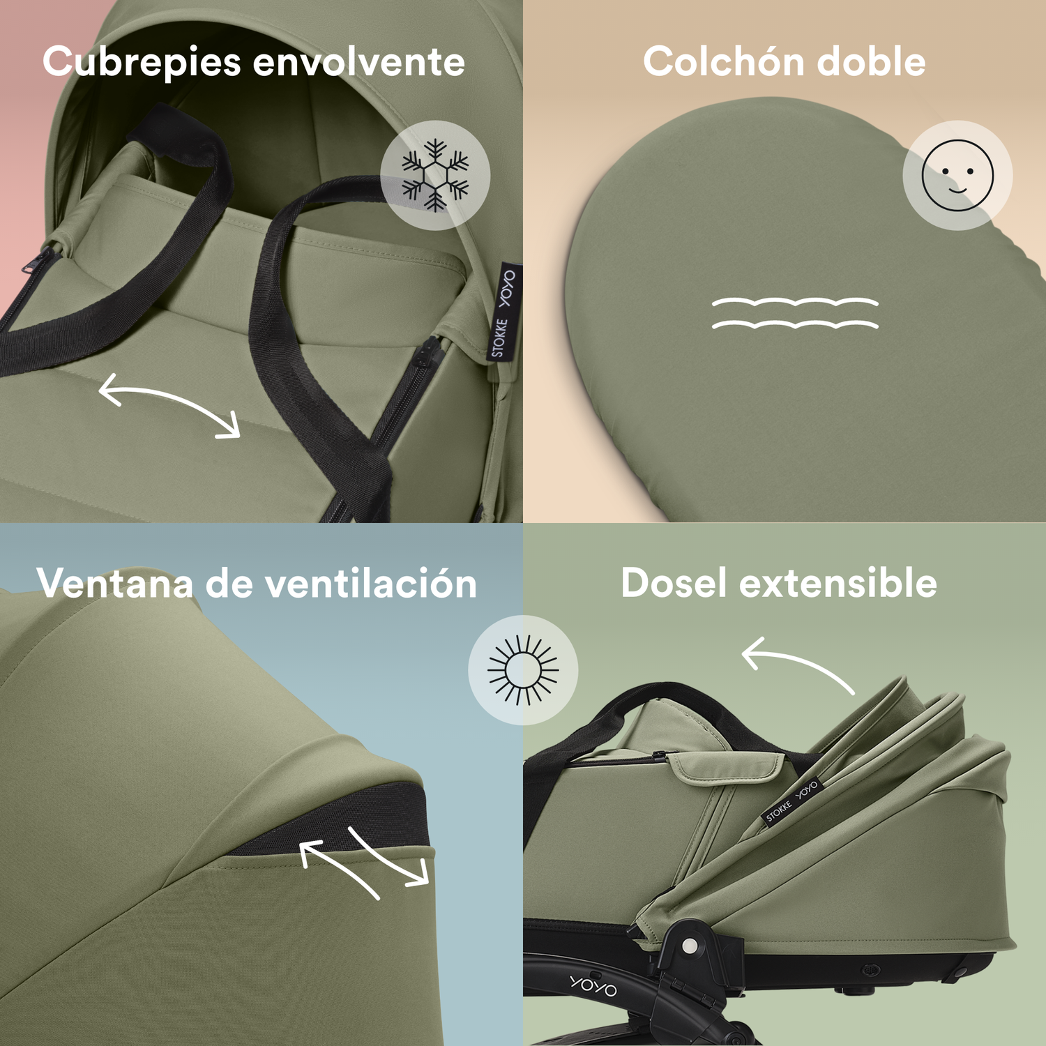 Moisés de Coche Ultracompacto Stokke® YOYO³ - Olive | YOYO by Stokke-3