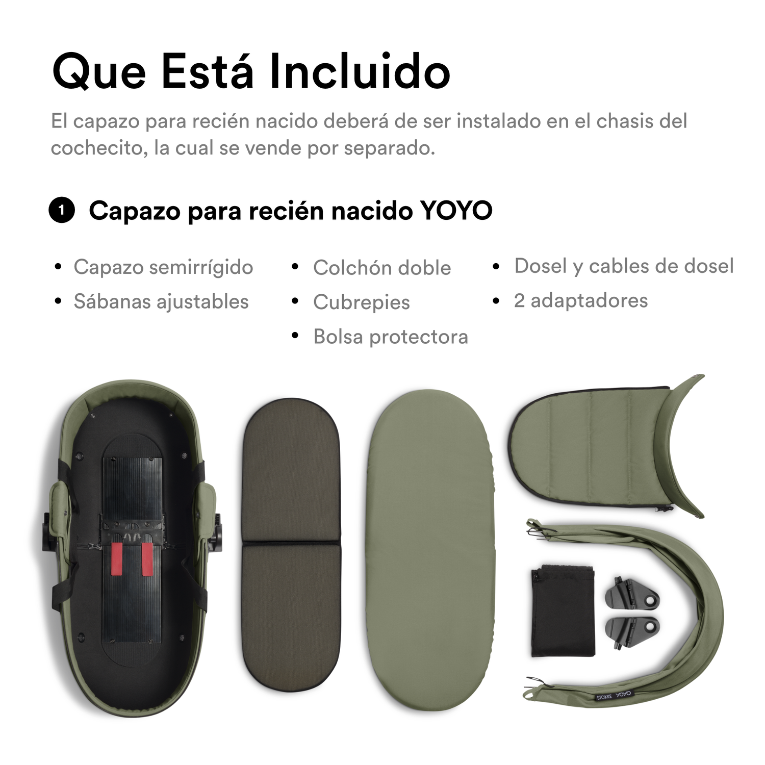 Moisés de Coche Ultracompacto Stokke® YOYO³ - Olive | YOYO by Stokke-4