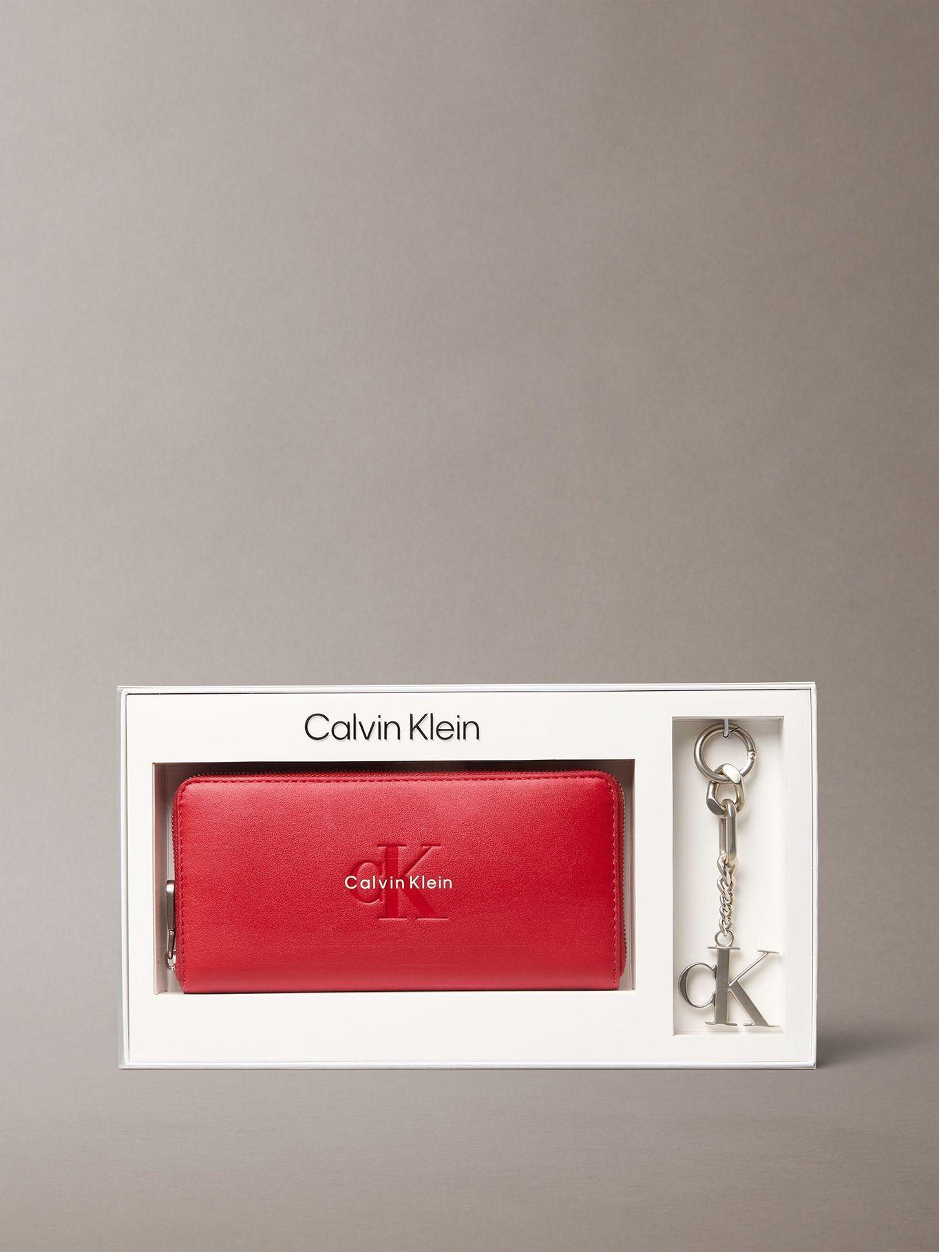 Billetera con Llavero de Monograma CK Rojo Calvin Klein-3