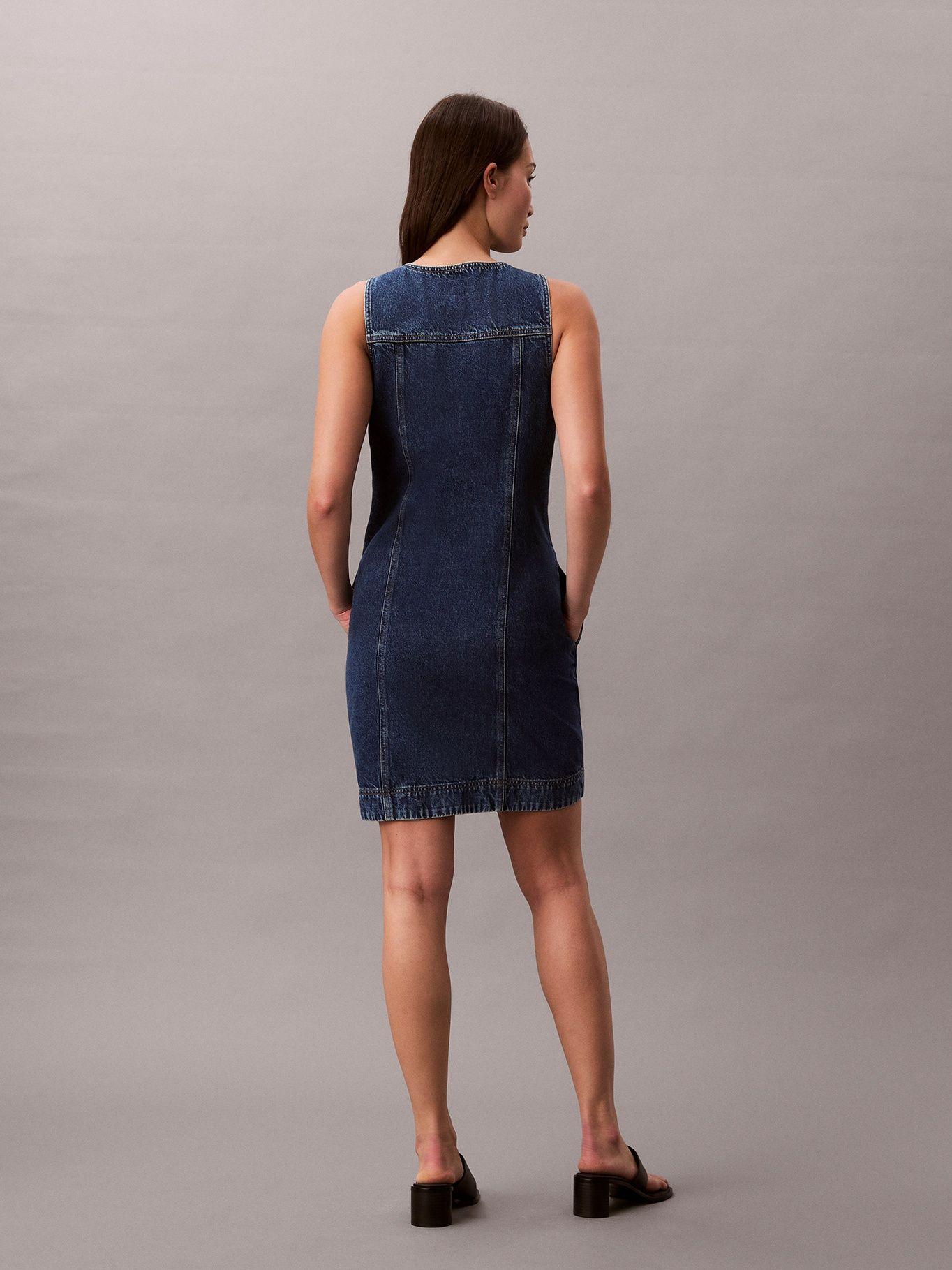 Vestido Trucker Mini Sin Mangas Azul Calvin Klein-1