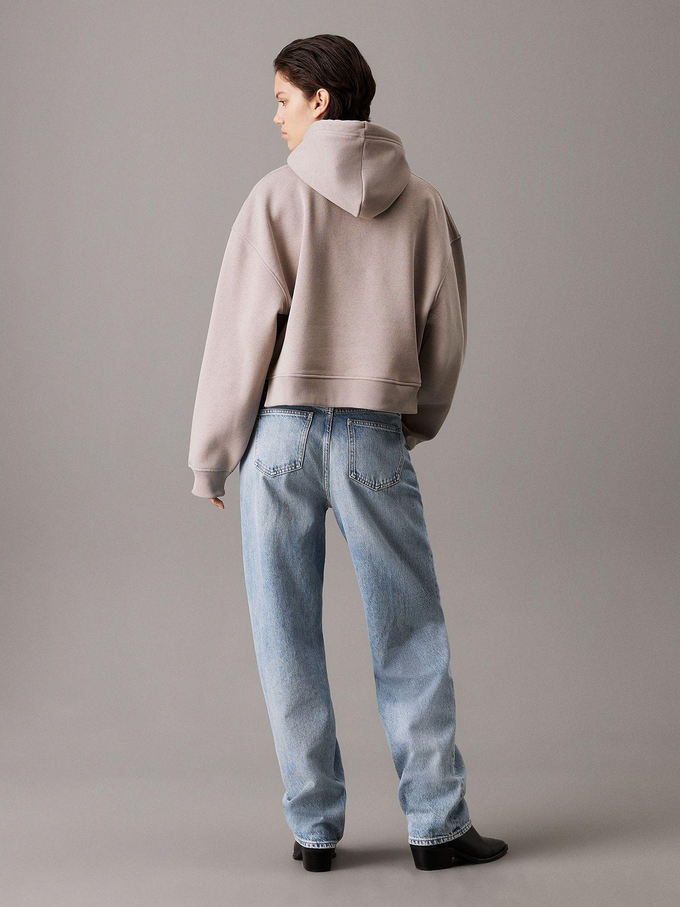Polerón holgado de gorro monograma Beige Calvin Klein-2