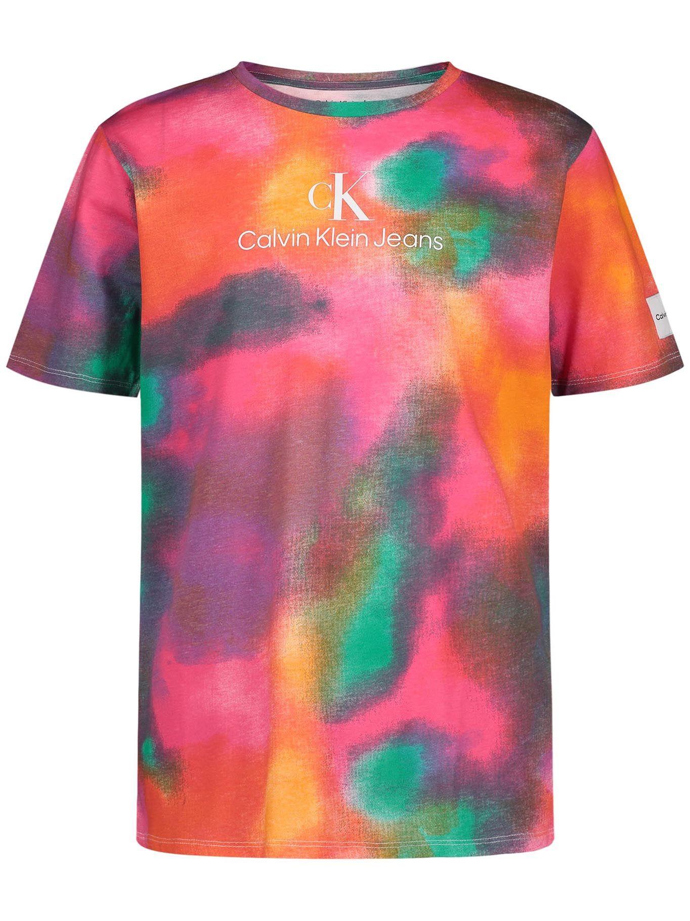 Polera Fusion Merger Print Naranjo Calvin Klein-0