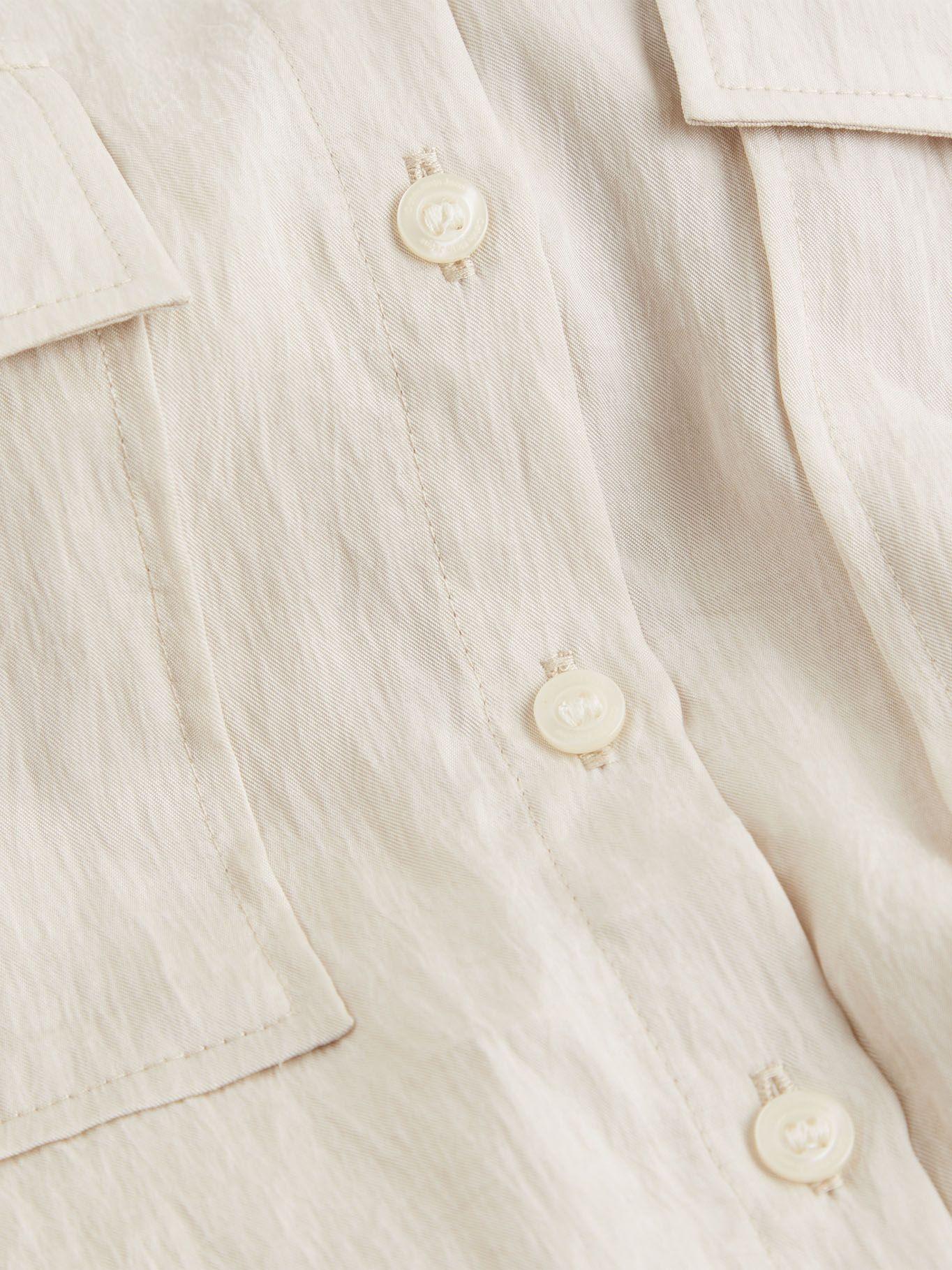 Camisa recortada Beige Calvin Klein-4