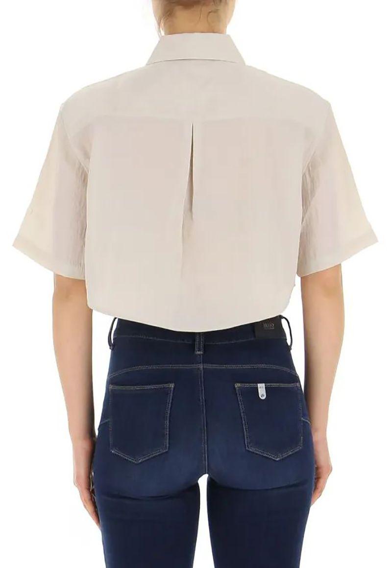 Camisa recortada Beige Calvin Klein-1