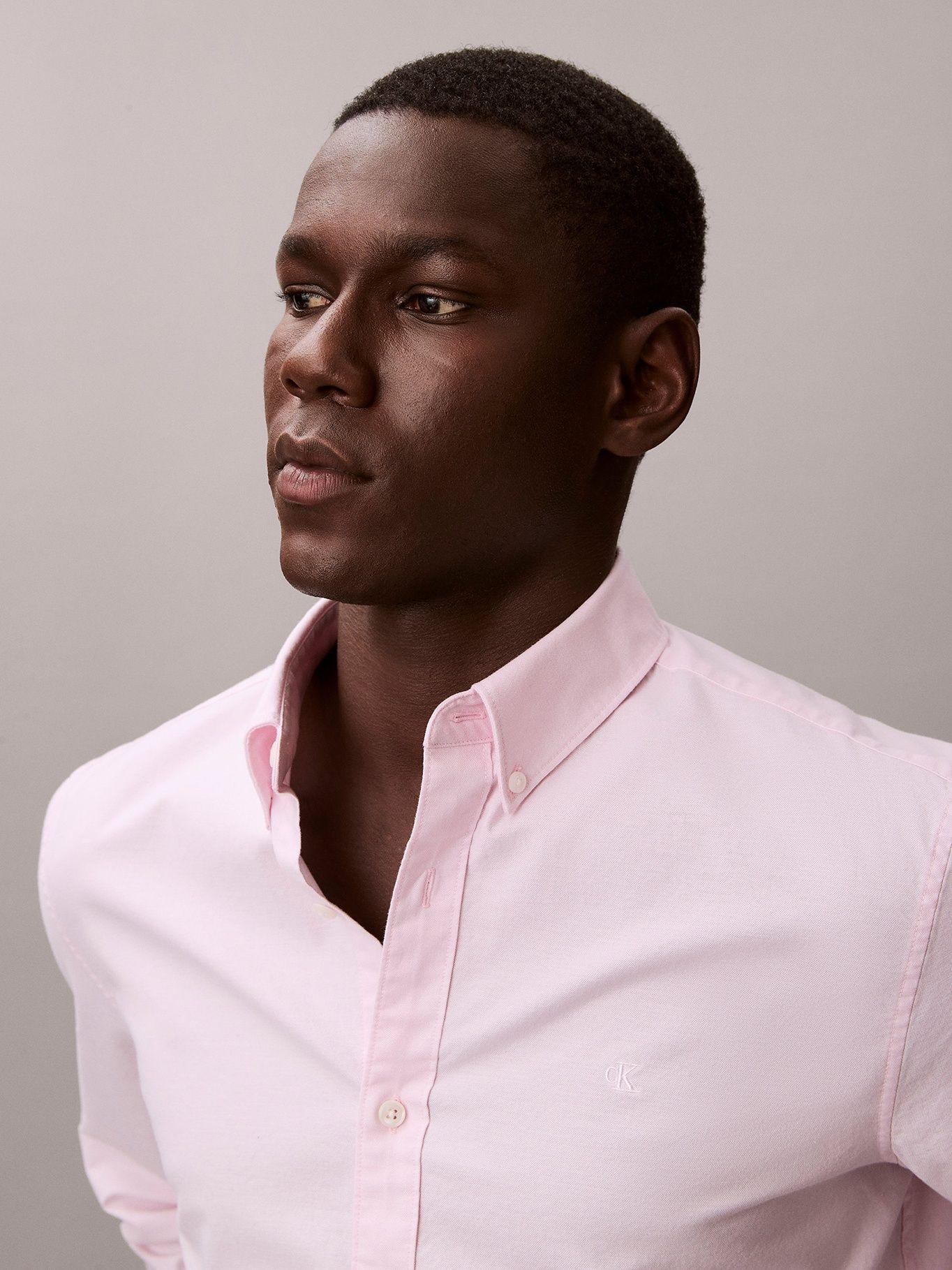 Camisa Oxford Clásica Rosado Calvin Klein-4