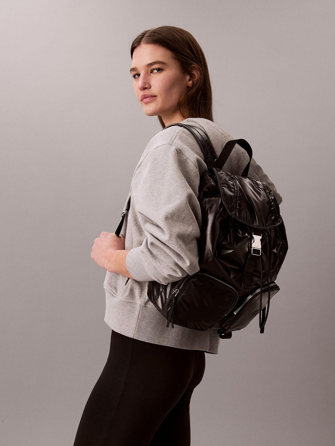 Mochila de Nailon con Solapa Negro Calvin Klein-4