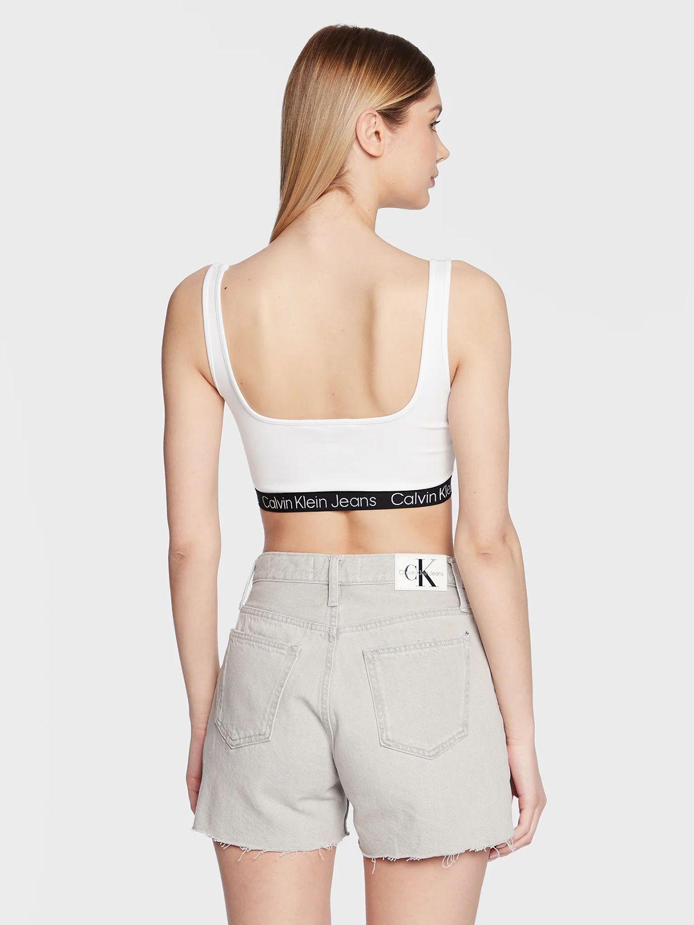 Top de corpiño de punto de punto milano con recorte Blanco Calvin Klein-2