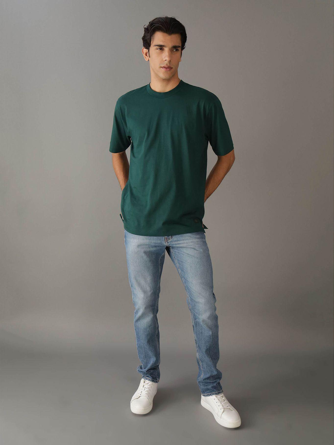 Polera Woven Label Relaxed Verde Calvin Klein-1