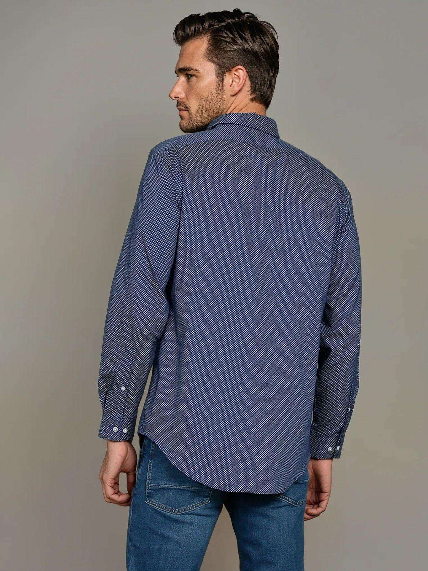 Camisa Slim Printed Azul Calvin Klein-3