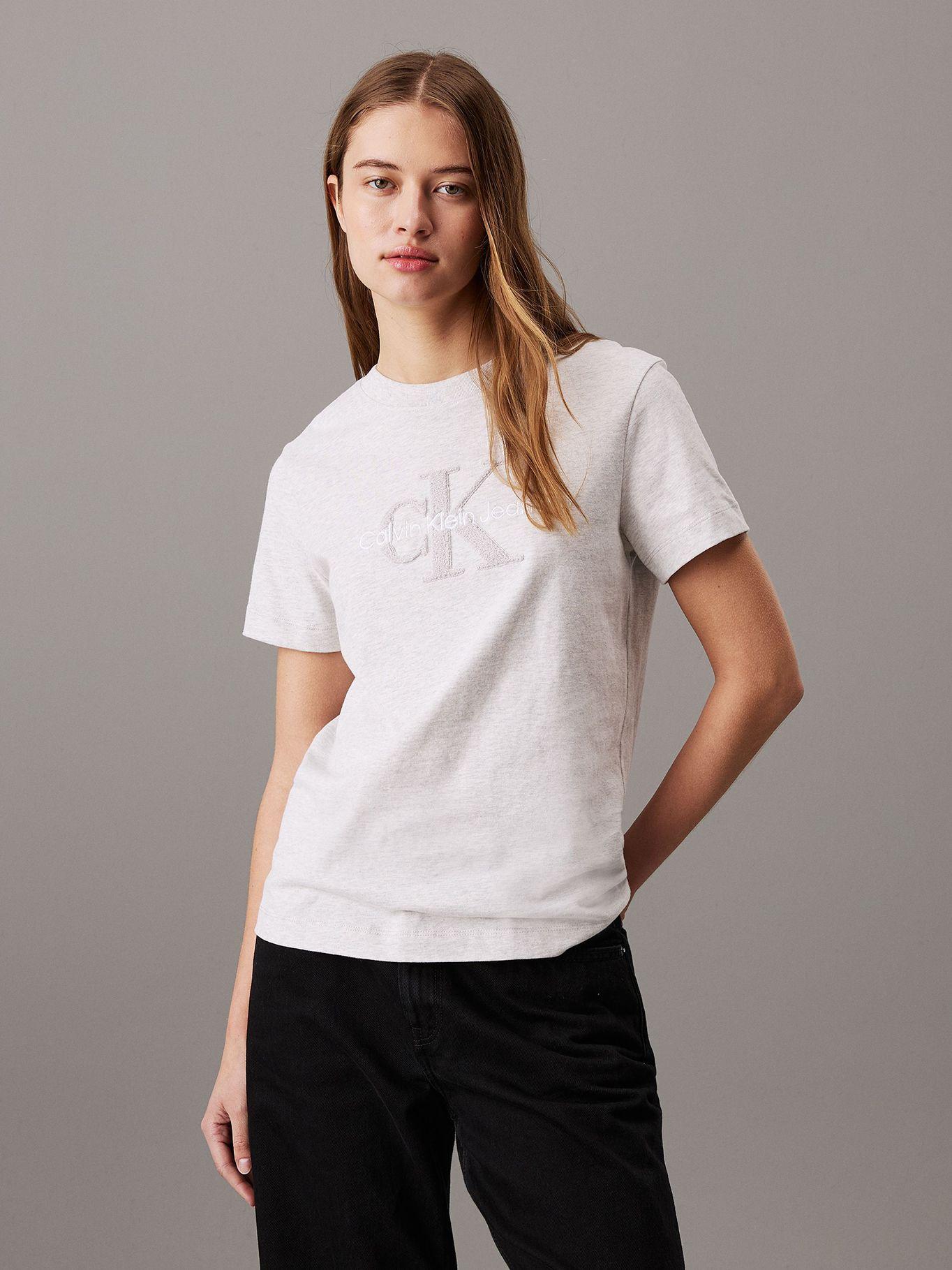 Polera Chenille Monologo Gris Calvin Klein-0