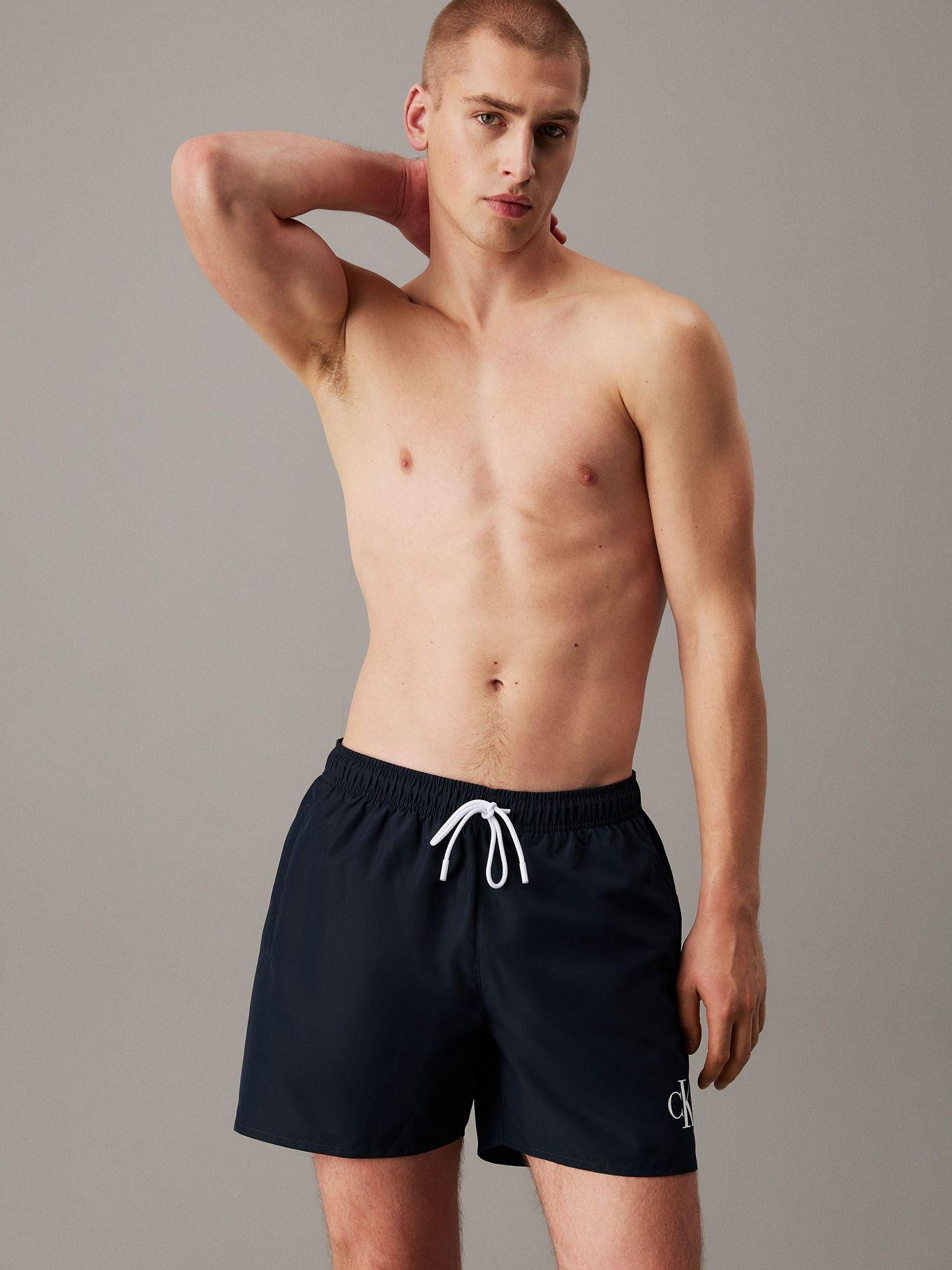 Traje de Baño Largo Medio Ck Monogram Azul Calvin Klein-2