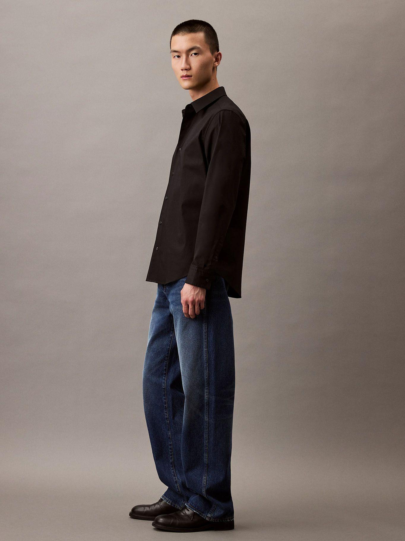 Camisa Clásica Stretch Negro Calvin Klein-2