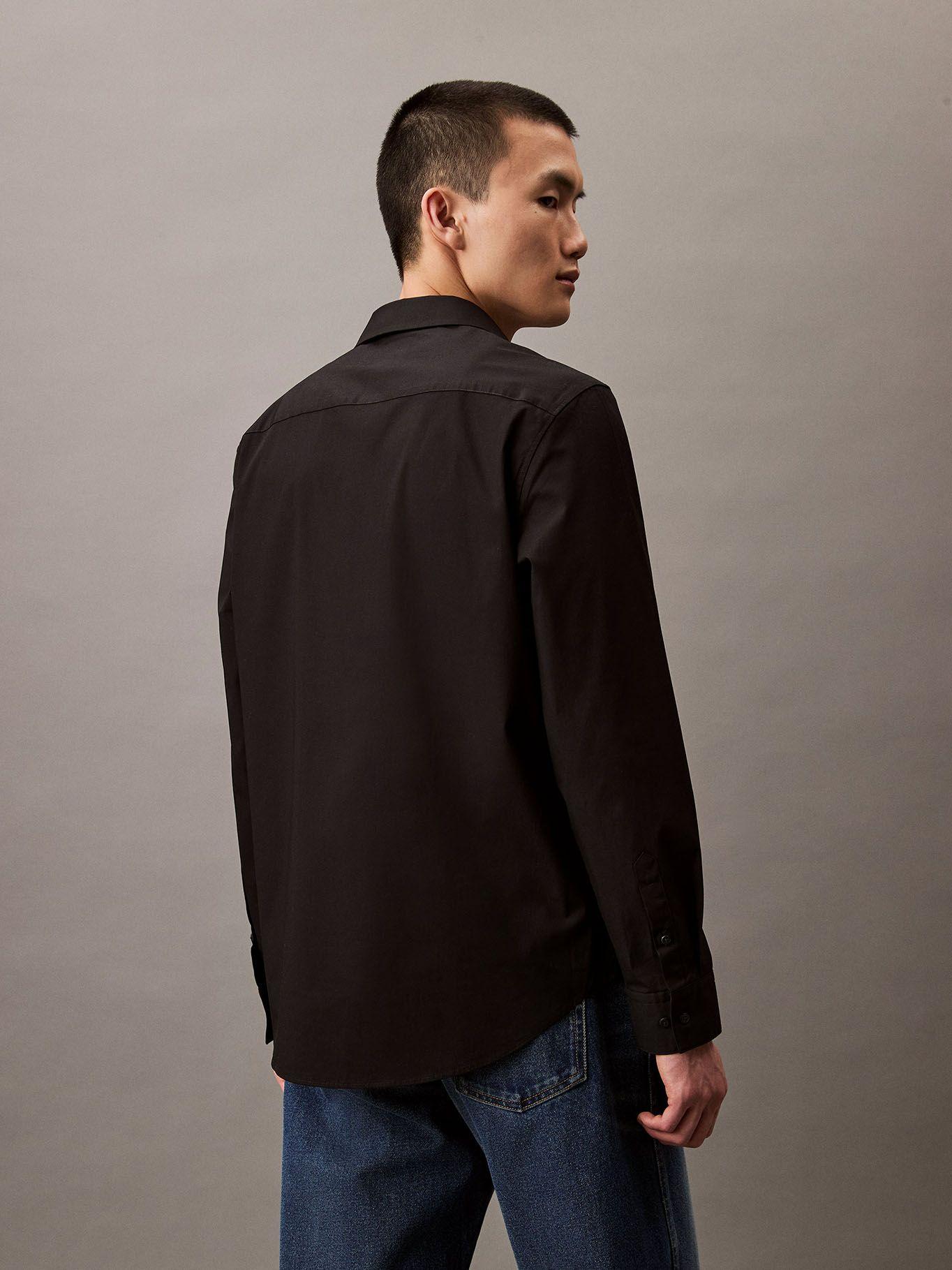 Camisa Clásica Stretch Negro Calvin Klein-3