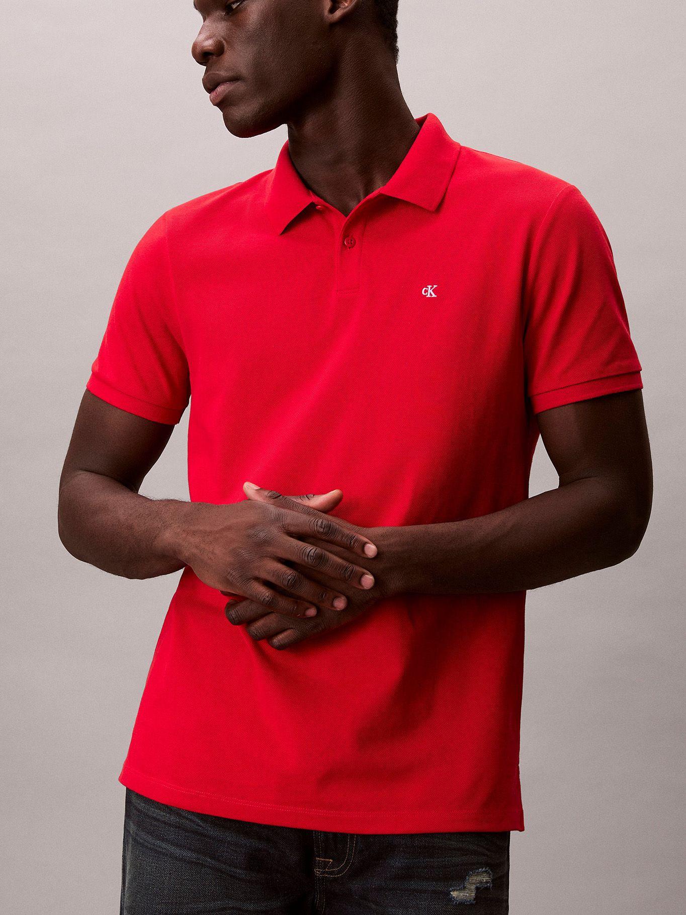 Polo con Monograma Rojo Calvin Klein-3