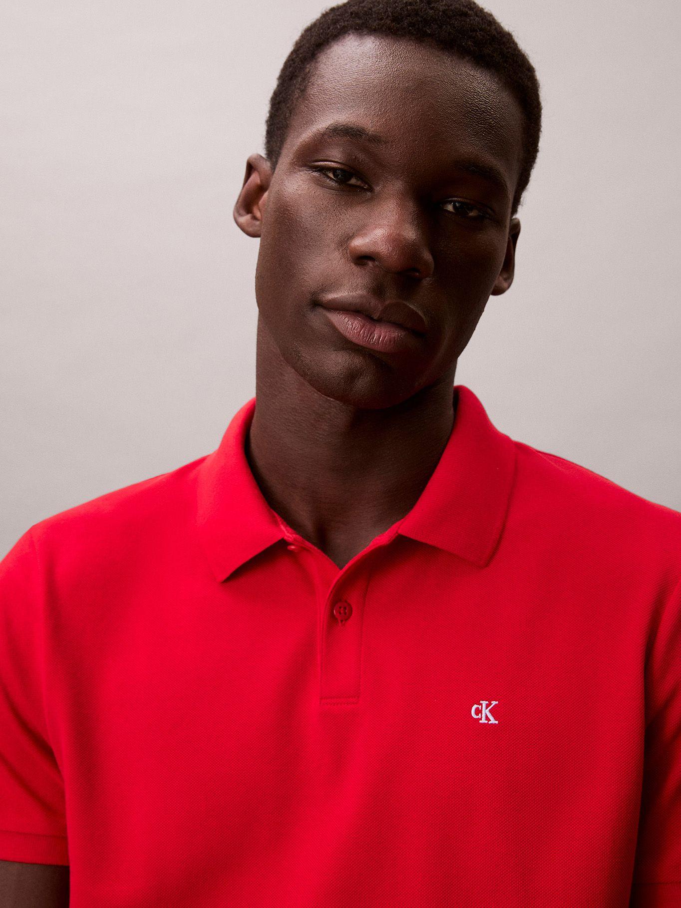 Polo con Monograma Rojo Calvin Klein-5