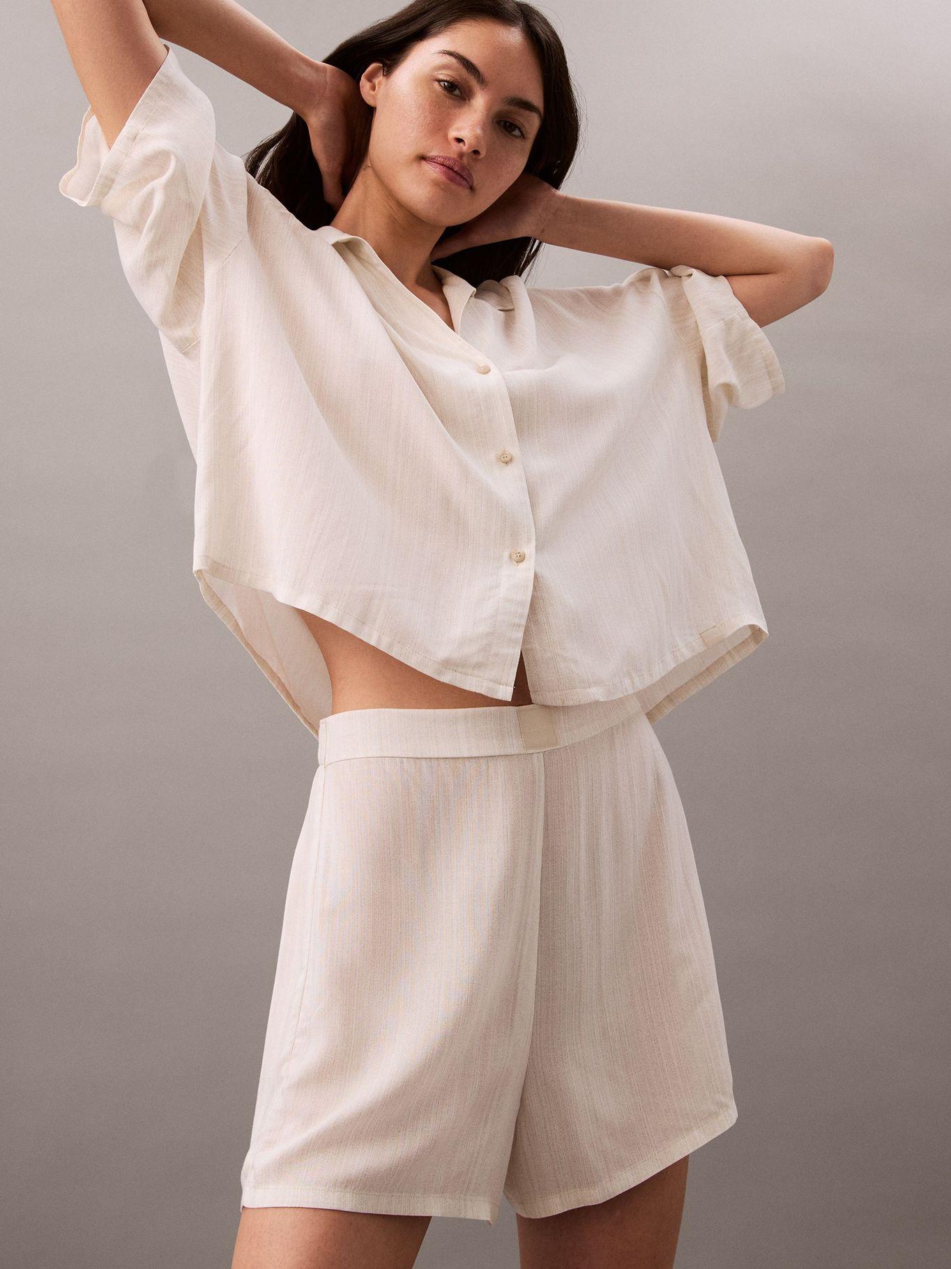 Short de Pijama de Viscosa Beige Calvin Klein-0