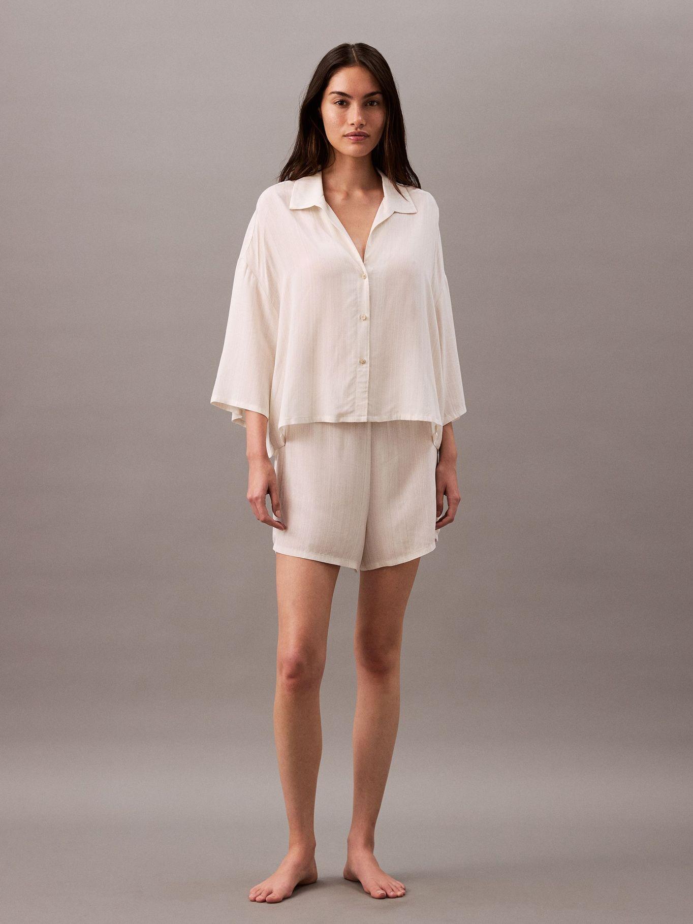 Short de Pijama de Viscosa Beige Calvin Klein-1