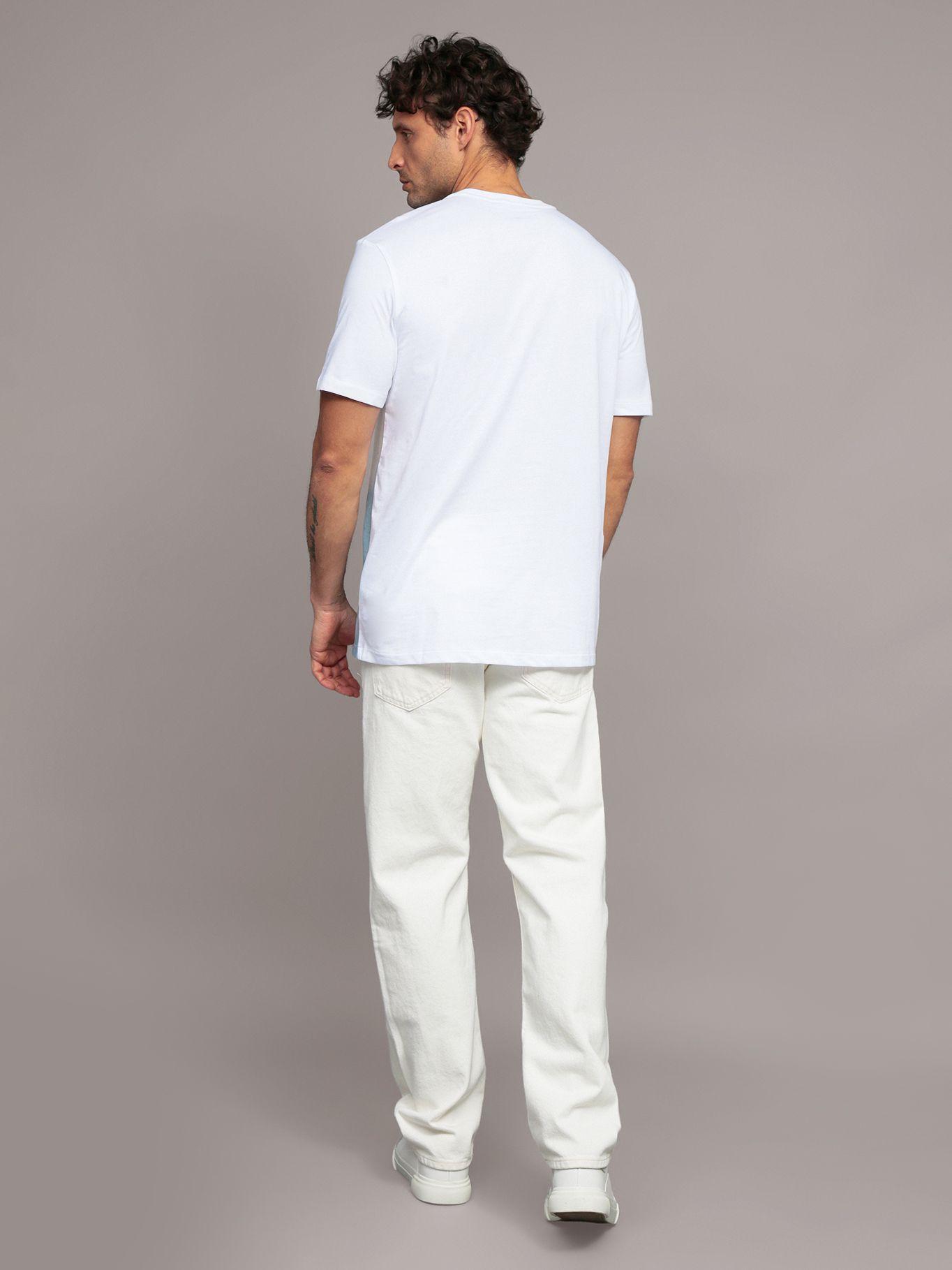 Polera Texture Blocked Piping Celeste Calvin Klein-2