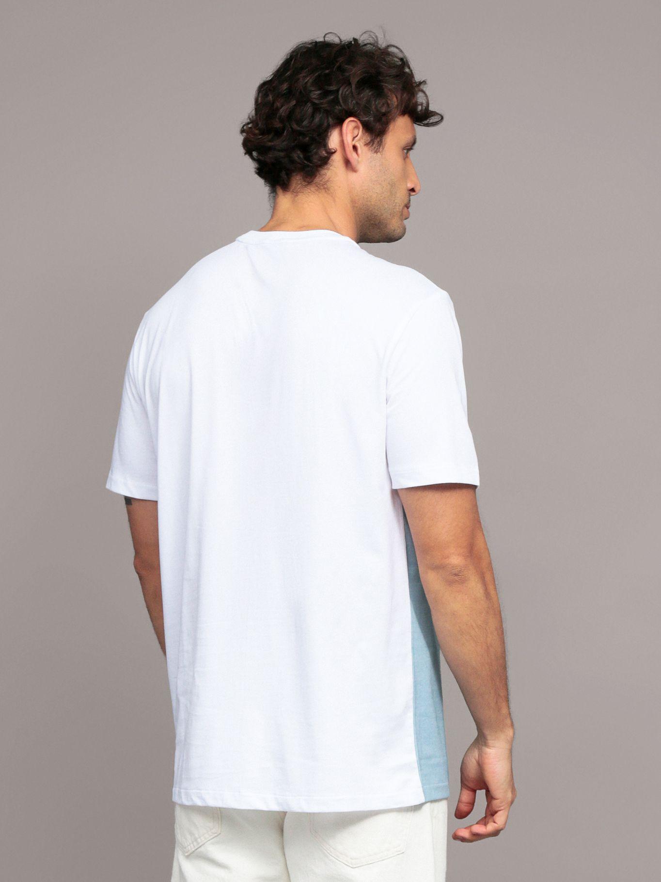 Polera Texture Blocked Piping Celeste Calvin Klein-3