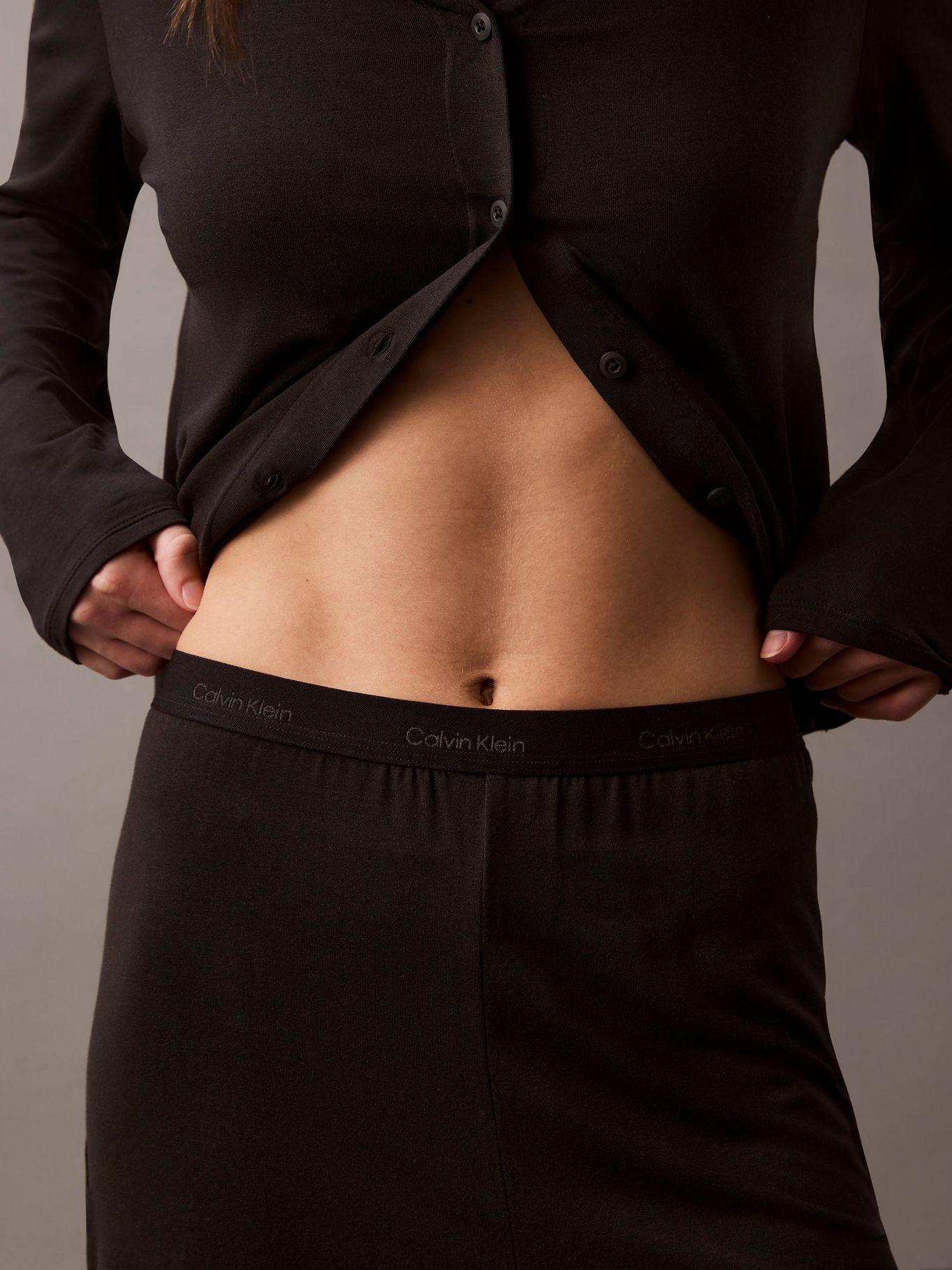 Polera Pijama Rib Crop Negro Calvin Klein-3