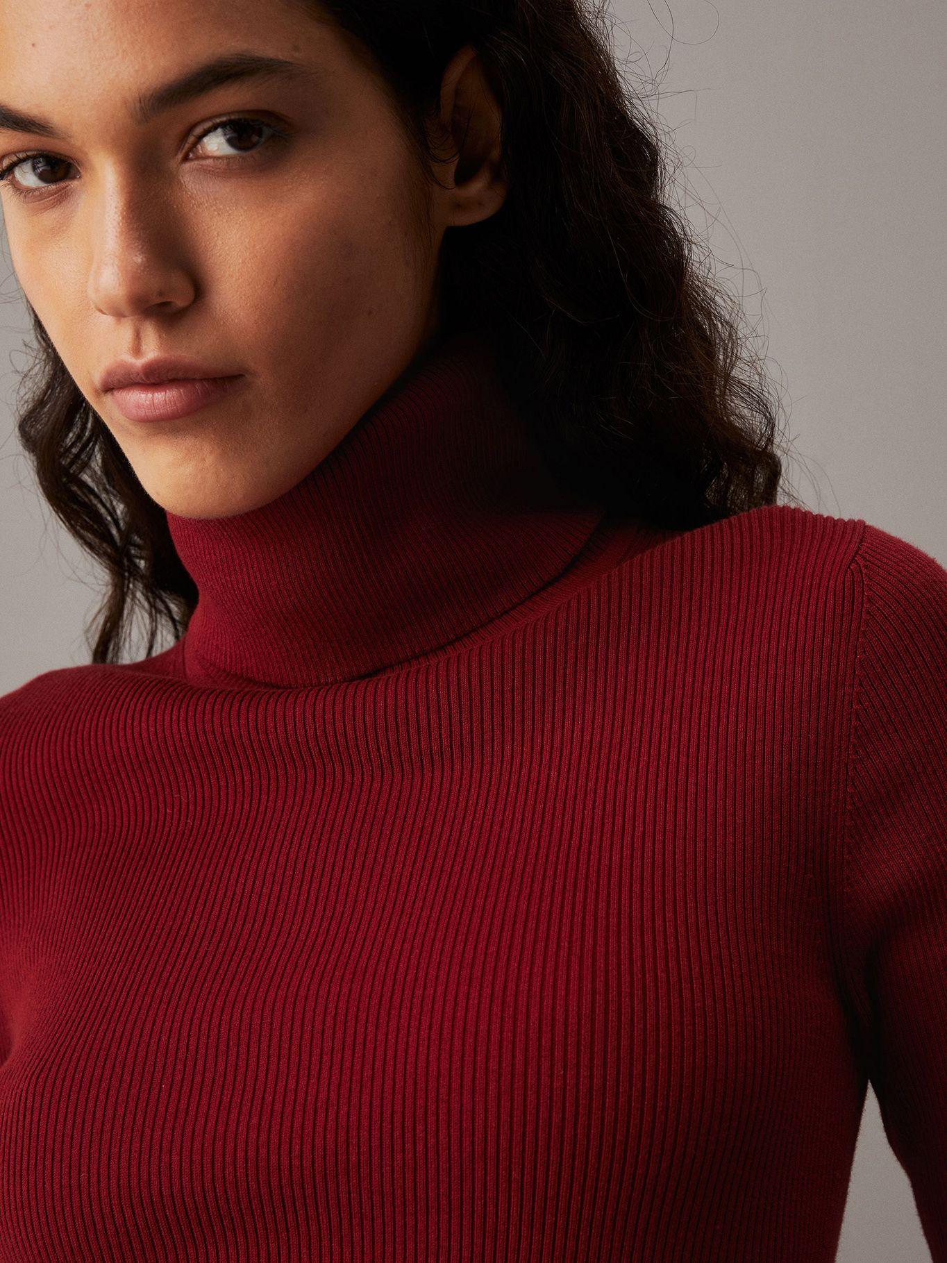 Sweater Woven Label Rojo Calvin Klein-3