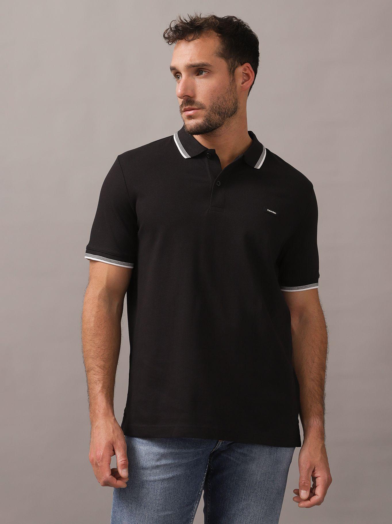 Polo Stretch Metal Button Negro Calvin Klein-0
