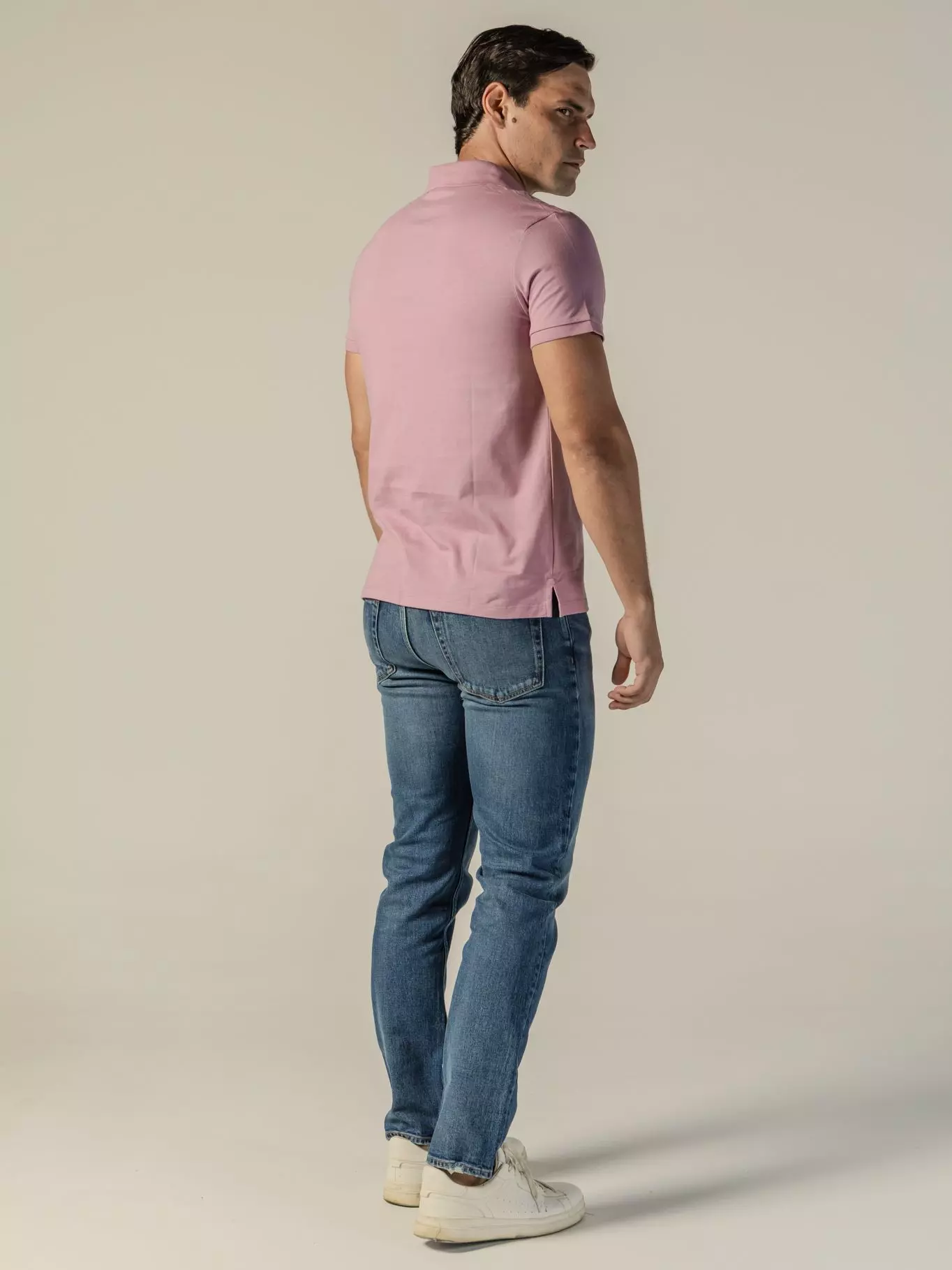 Polo Clásico con Monograma Bordado Rosado Calvin Klein-2