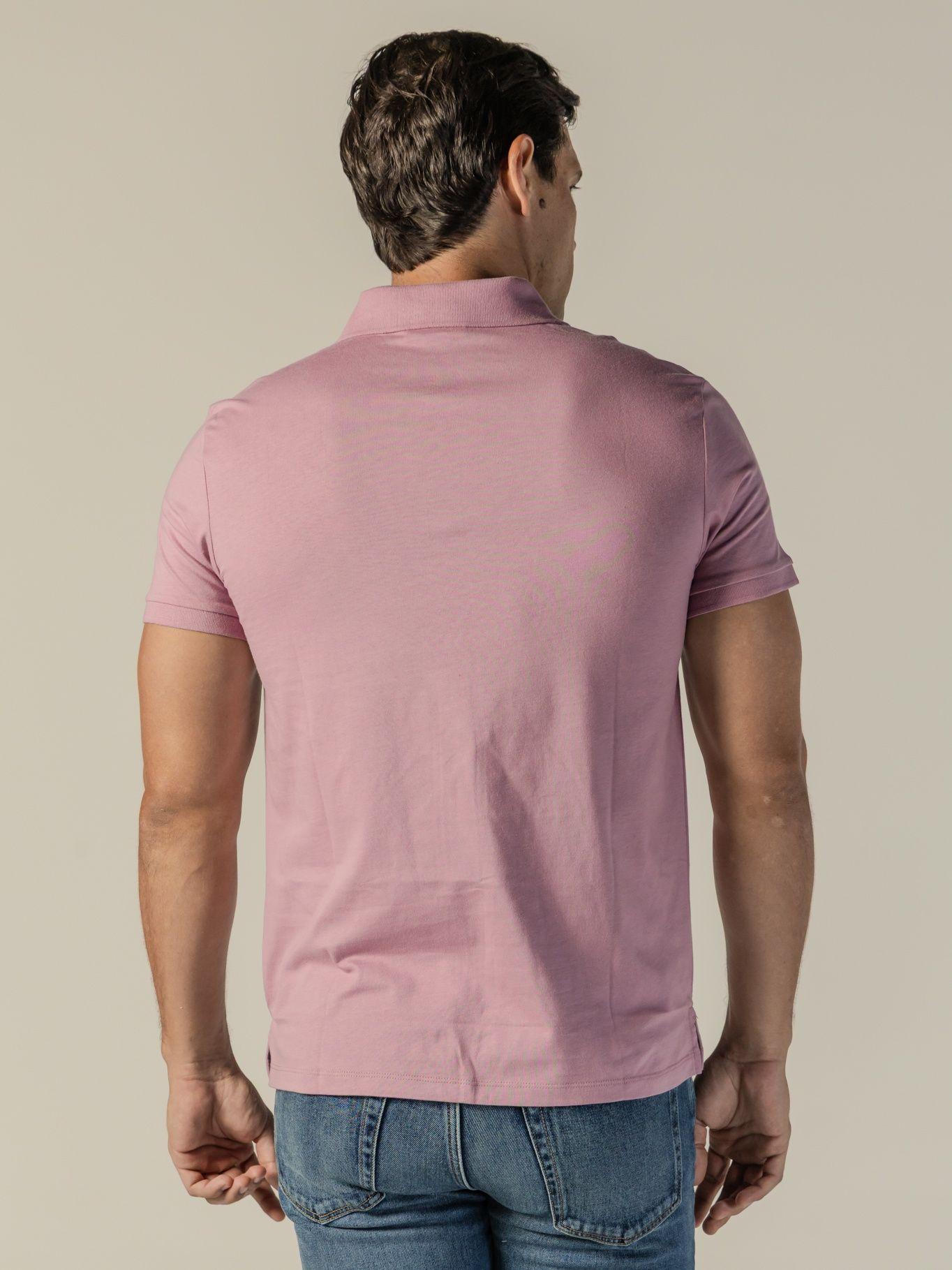 Polo Clásico con Monograma Bordado Rosado Calvin Klein-3