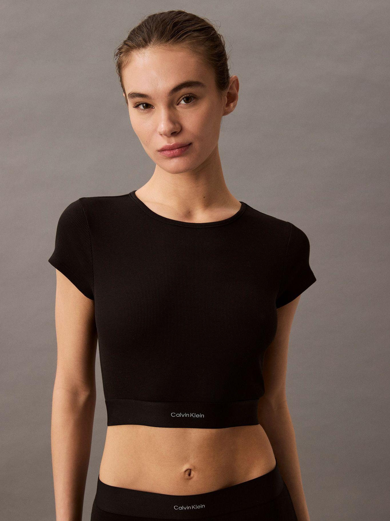 Polera de Pijama Rib Crop Negro Calvin Klein-3