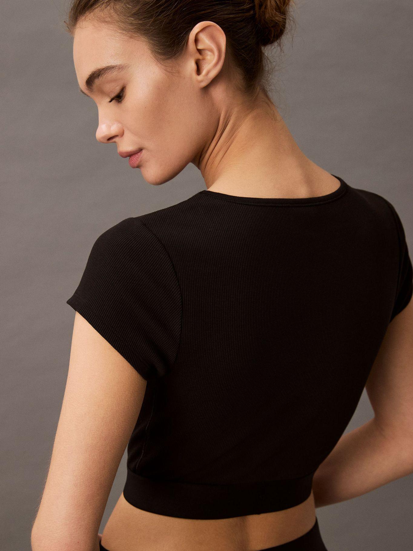 Polera de Pijama Rib Crop Negro Calvin Klein-4