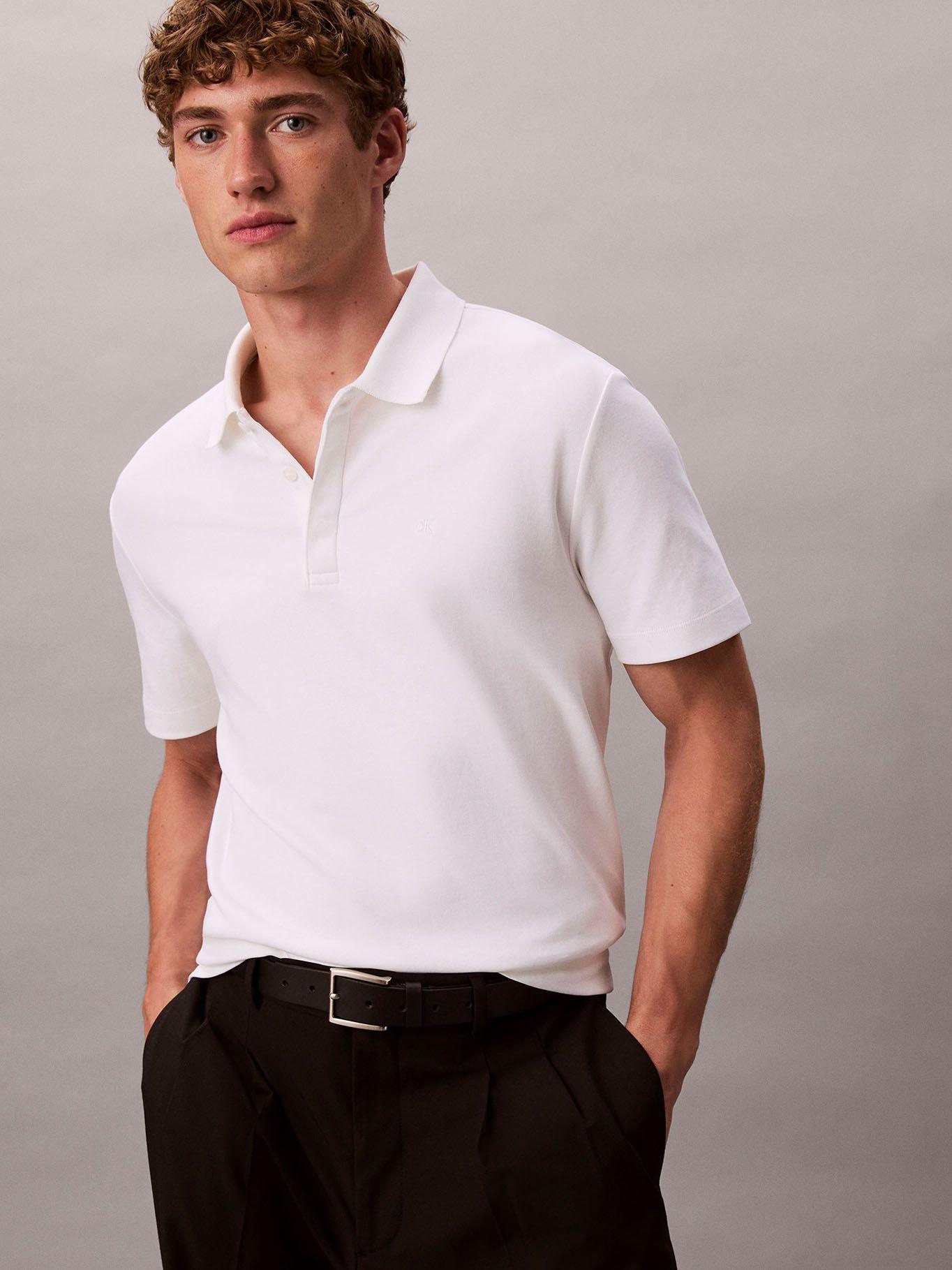 Polo de Algodón Interlock Blanco Calvin Klein-3