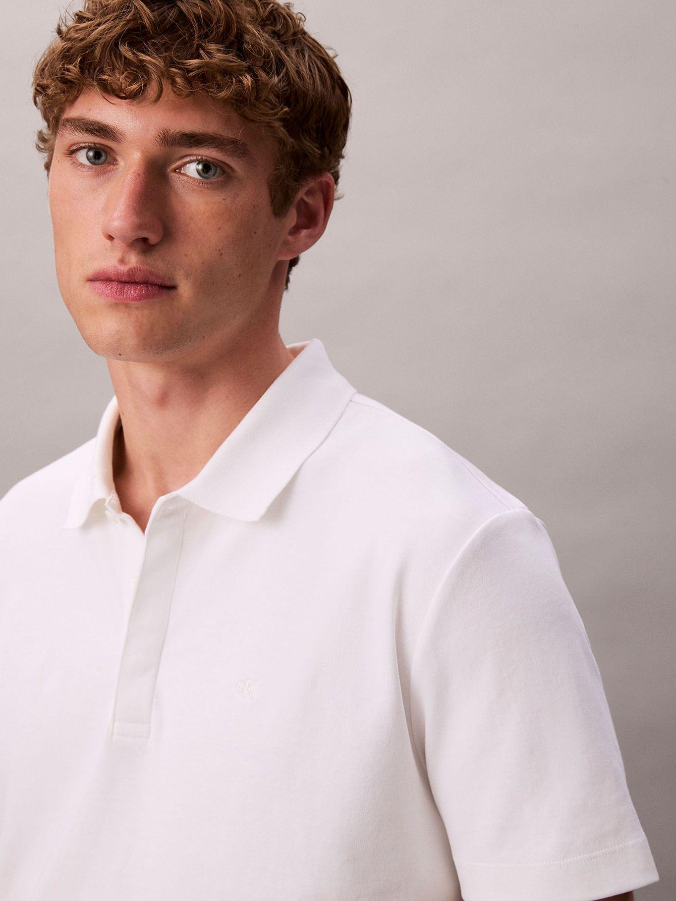 Polo de Algodón Interlock Blanco Calvin Klein-4