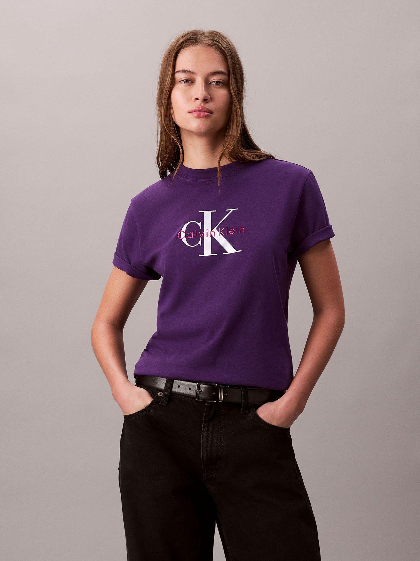 Polera Estampado Clásica Monograma Morado Calvin Klein-0