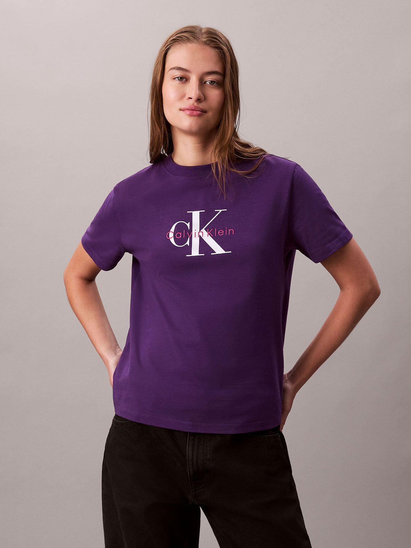 Polera Estampado Clásica Monograma Morado Calvin Klein-3