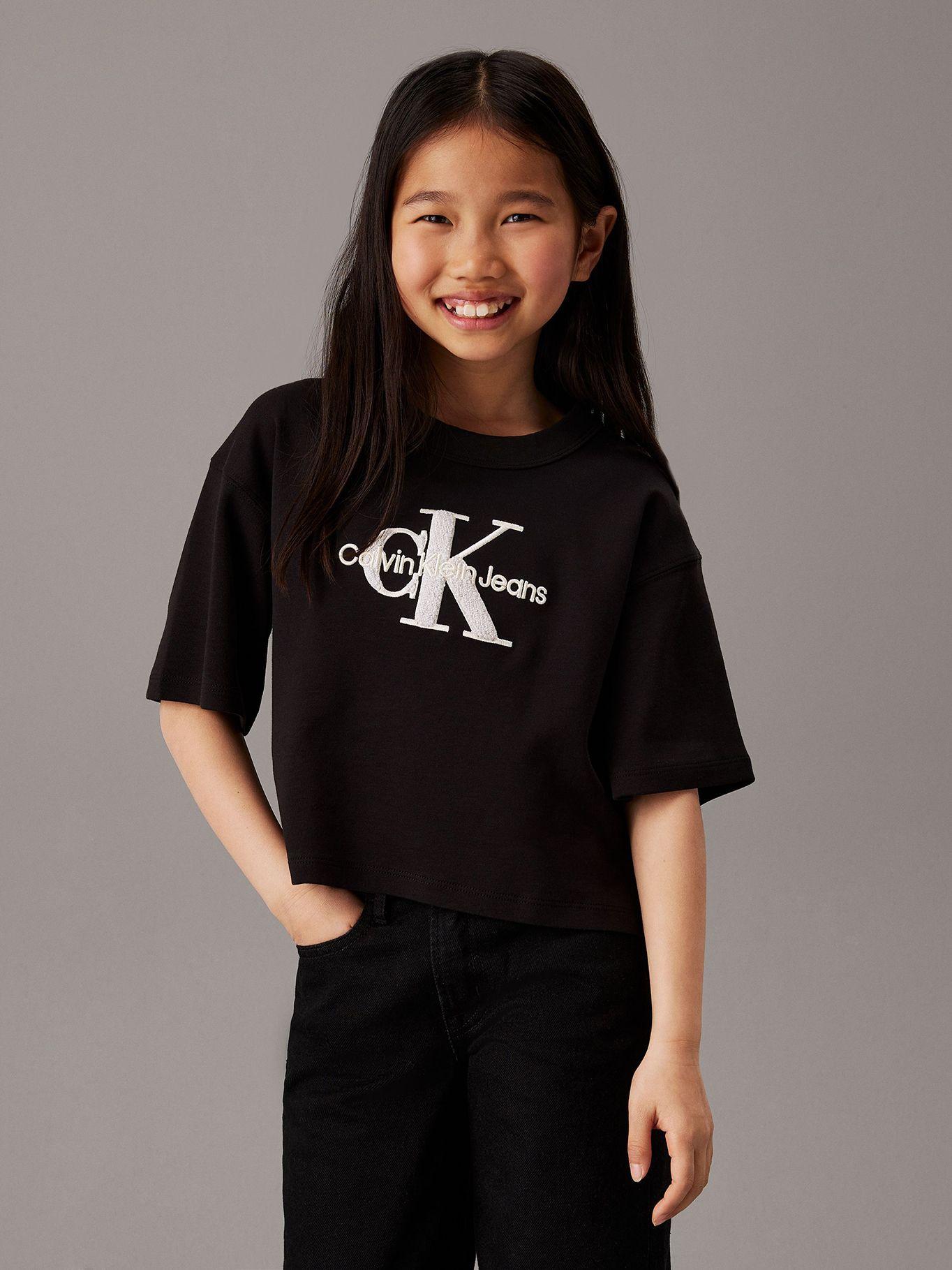 Polera Niña Teddy Monologo Negro Calvin Klein-0