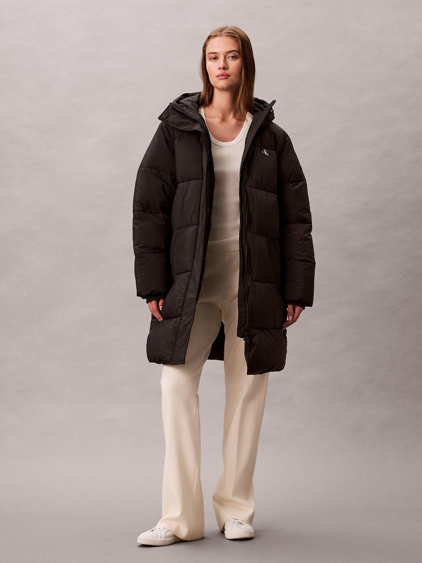 Parka Puffer Larga Gorro y Cinturón Negro Calvin Klein-4